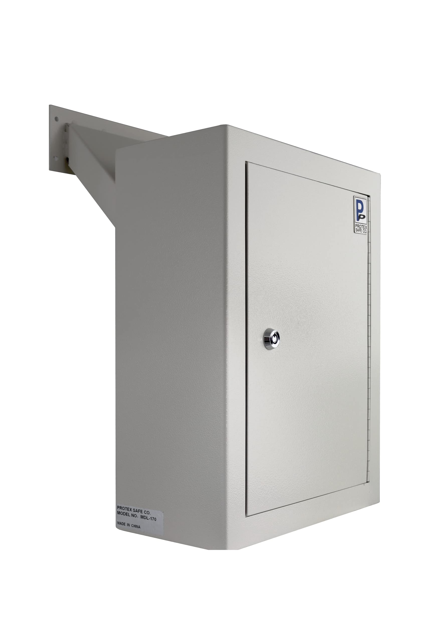 Protex MDL-170 Secure Wall/Door Drop Box for Keys, Car Remotes, Cash & Mail - Heavy Duty Double Steel Door with Metal Baffle & Adjustable Chute - Perfect for Home, Office & Commercial Security Use
