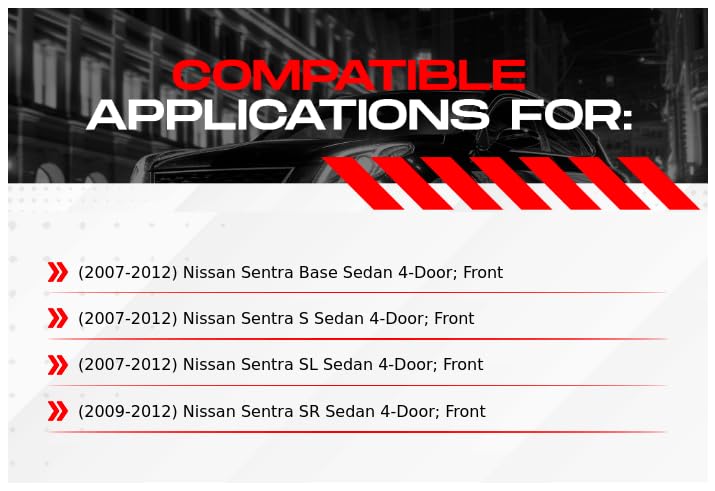 R1 Concepts Premium Ceramic Front Brake Pads and Rotors Kit - Compatible with 2007-2012 Nissan Sentra | Smooth Stopping Power for City Driving & Highway Safety