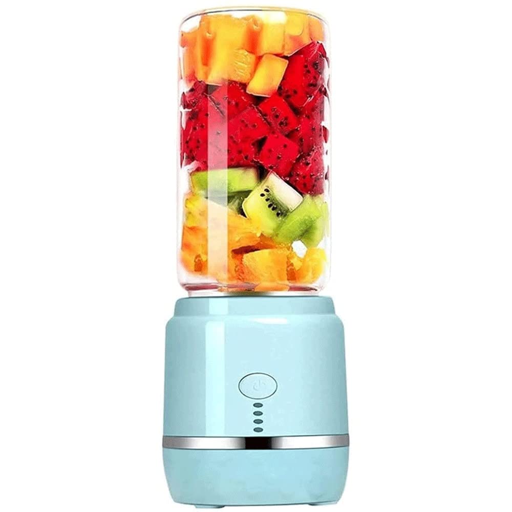 Portable Blender for Smoothies & Shakes - Mini USB Rechargeable Personal Blender with Travel Cup - Perfect for Outdoors, Gym, Office & Home Use - Blue