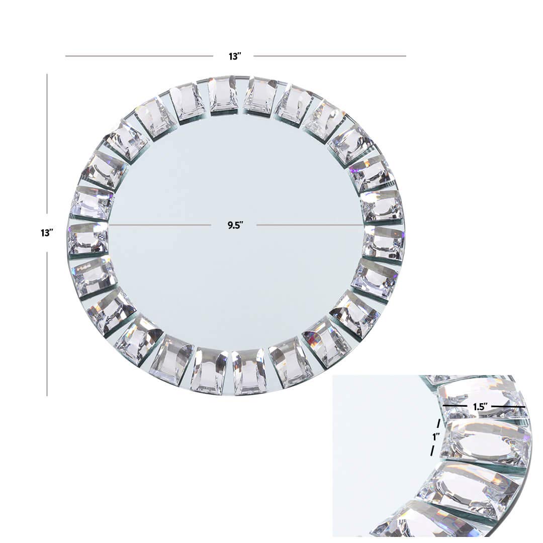 Koyal Wholesale Silver Mirror Charger Plates - Set of 4, Elegant Mirrored Glass Dinner Plates for Wedding, Party & Formal Dining Decor - Bulk Place Settings for Table Centerpieces & Special Occasions