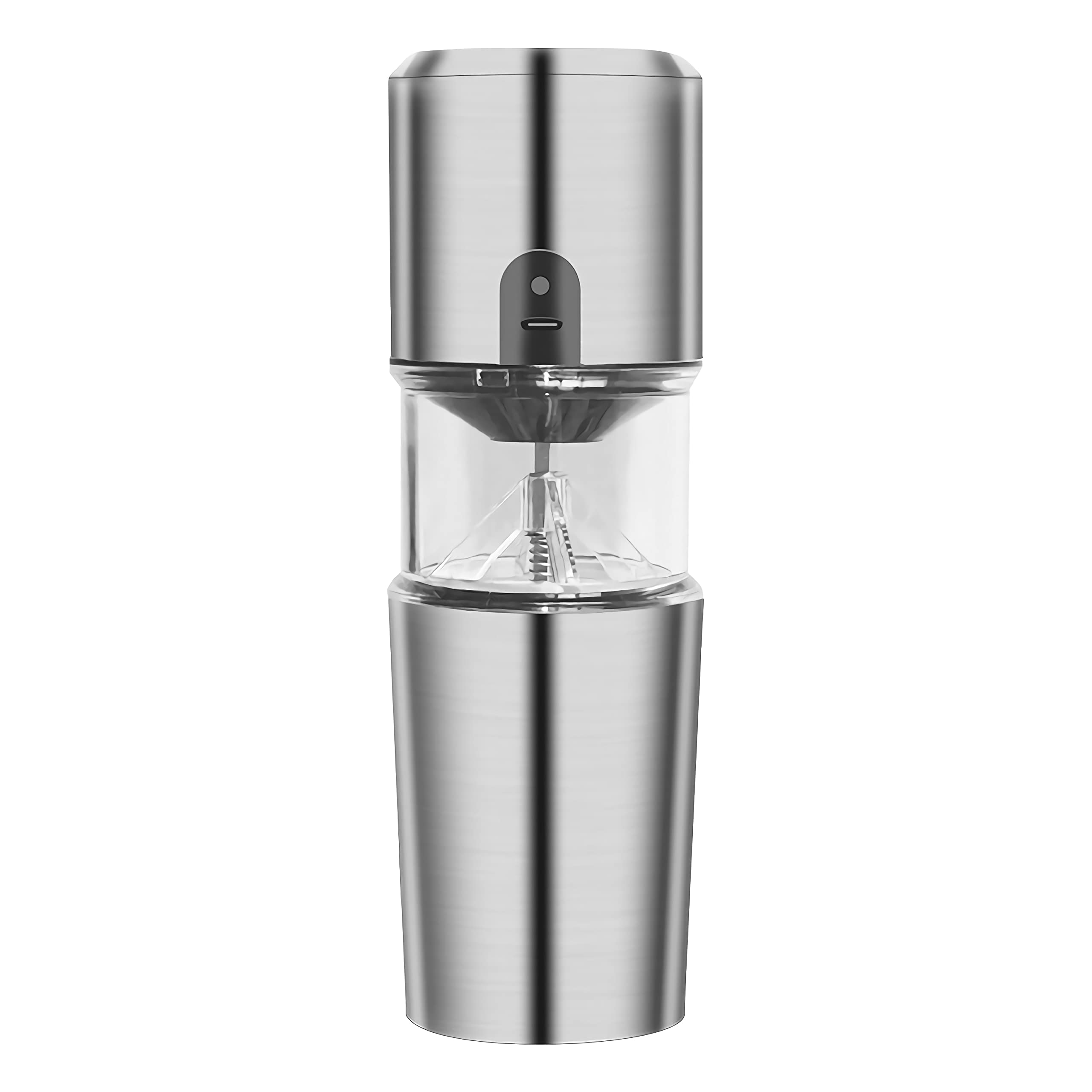 Rechargeable Portable Coffee Maker with Electric Grinder - 3-in-1 USB Coffee Machine for Home & Office - Compact Travel Coffee Brewer (2.87x2.87x9 Inches, Silver Gray YX-911) - Perfect for Camping, Dorm Rooms & Small Kitchens