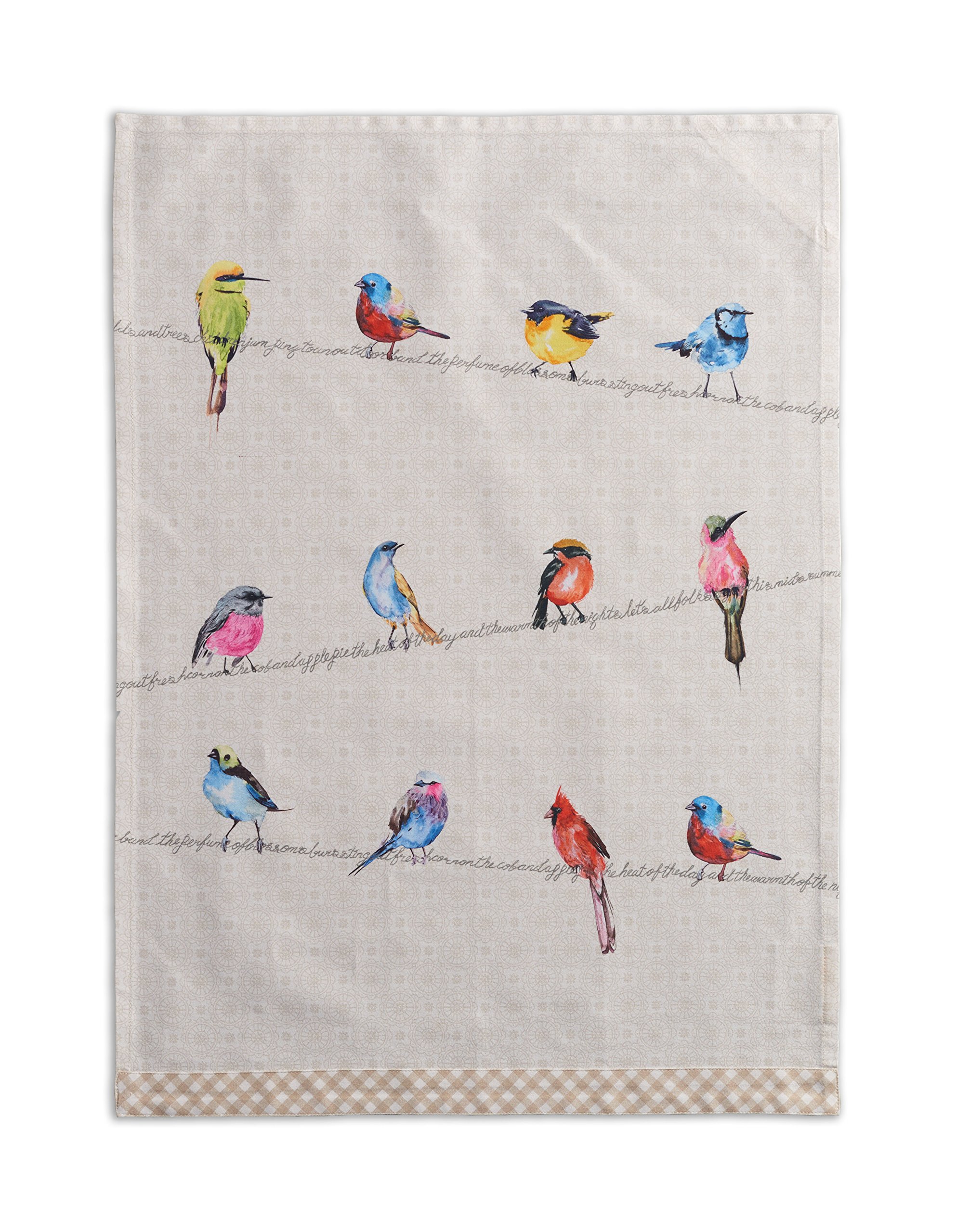 Hermine Birdies on Wire 100% Cotton Set of 2 Absorbent Kitchen Dish Towels (20