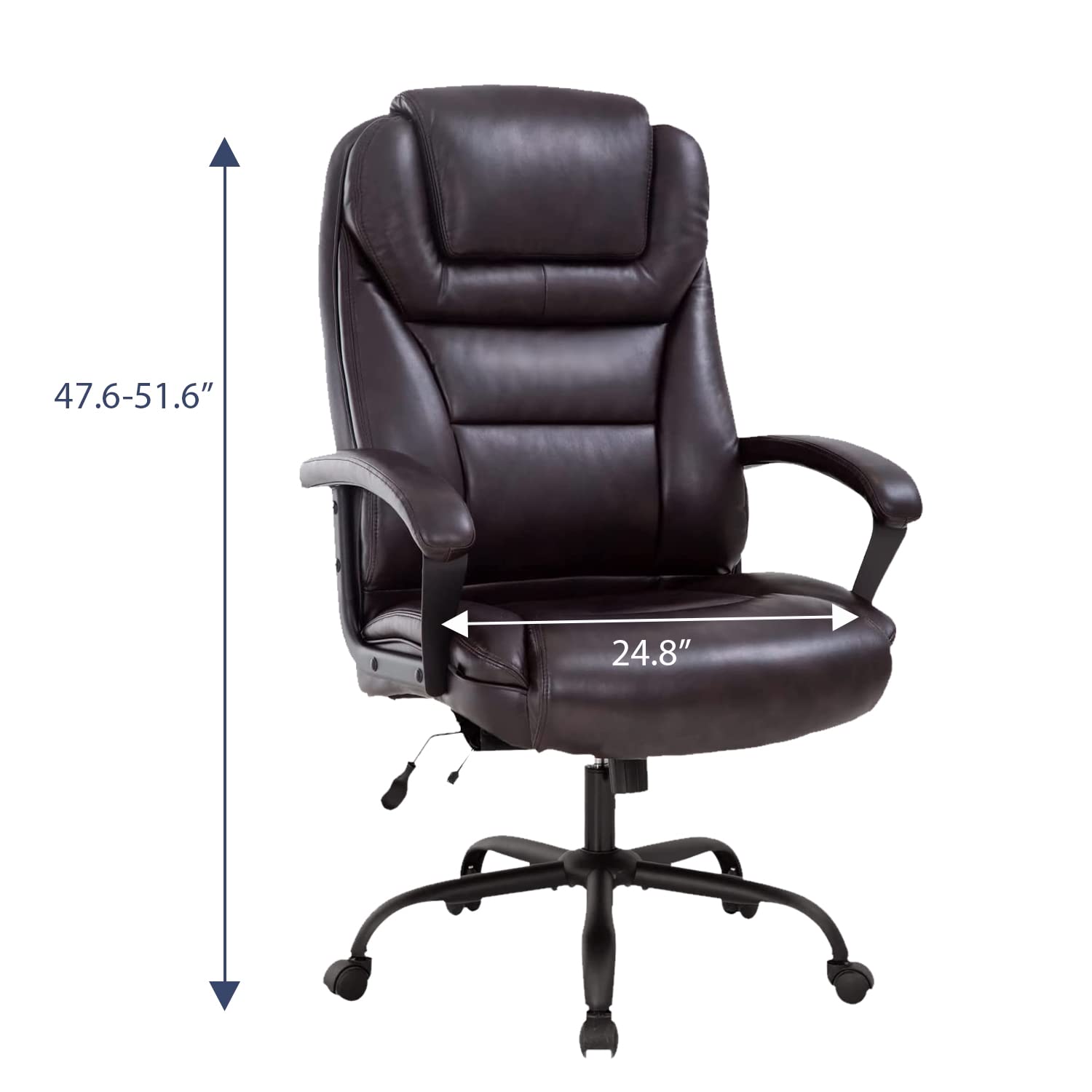 LCH Big & Tall Office Chair 500lbs Capacity - High Back Ergonomic Executive Chair with Wide Seat & Armrests - Heavy Duty Computer Desk Chair for Home Office - Perfect for Plus-Size Professionals & Gaming