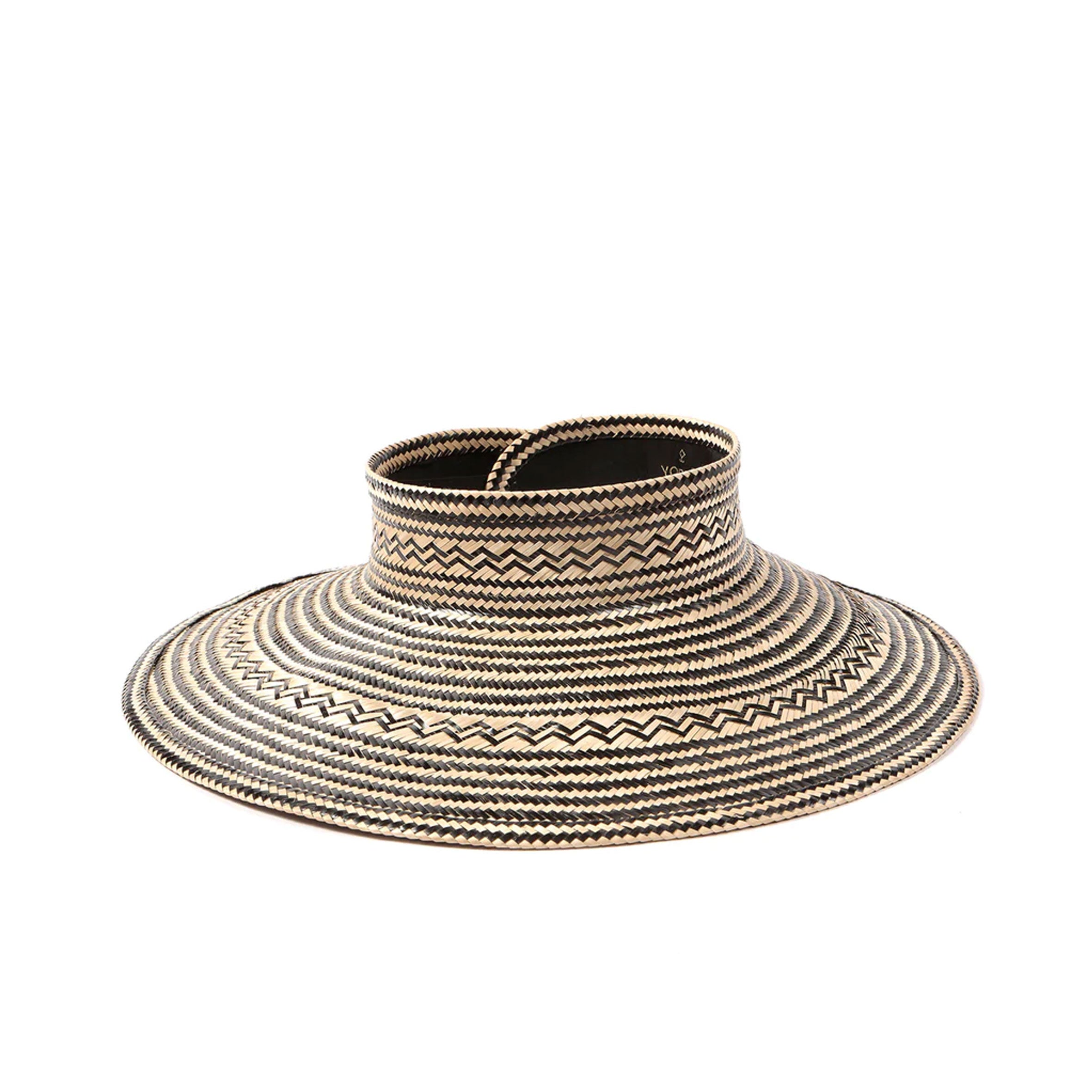 Giana Visor for Women - Natural & Black Sun Visor Hat - UV Protection for Outdoor Activities, Running, Hiking, and Driving