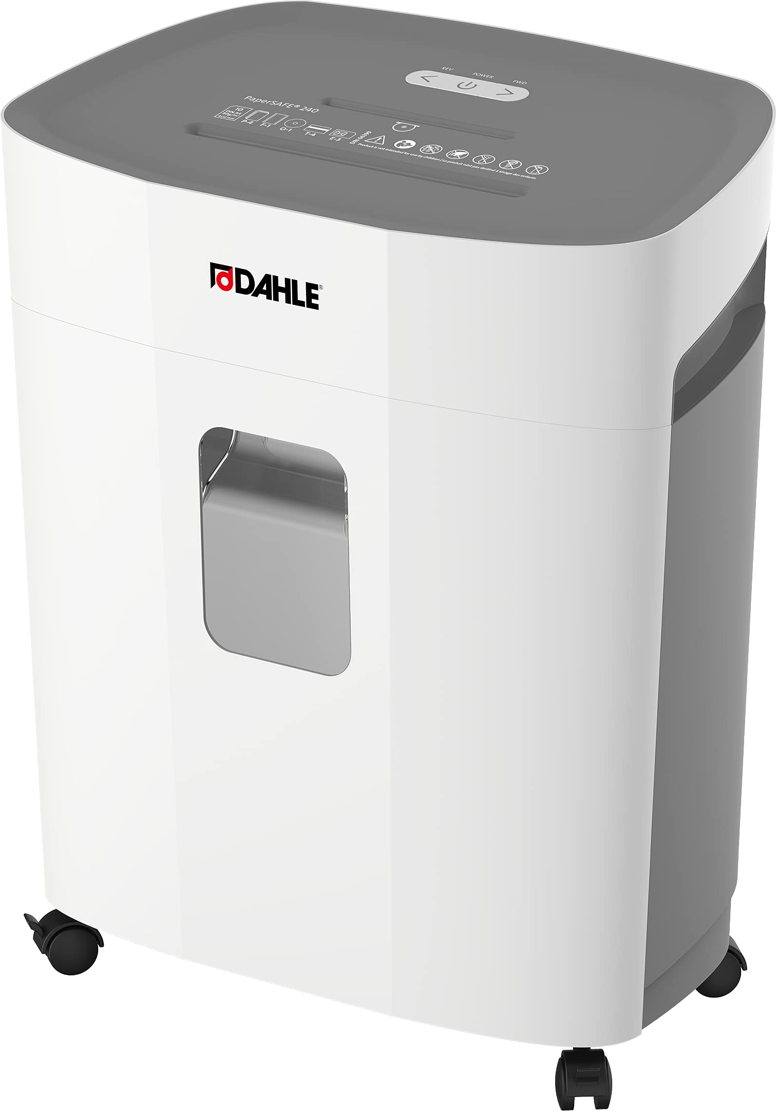 Dahle PaperSAFE PS 260 Oil-Free Paper Shredder with Jam Protection | P-4 Security Level | 12 Sheet Capacity | Shreds CDs, Staples, Paper Clips & Credit Cards | Perfect for Office & Home Document Security