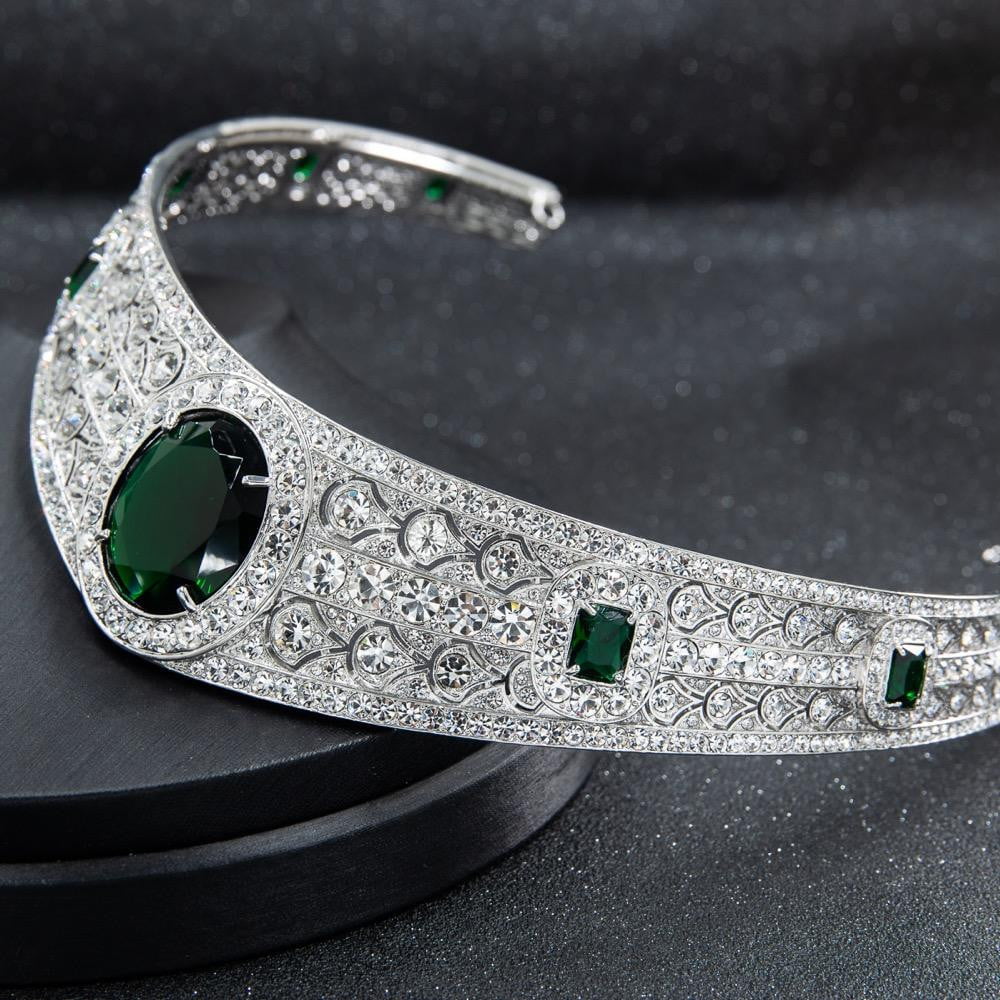 Princess Eugenie Wedding Tiara - The Greville Emerald Kokoshnik Tiara Diadem Crown HG086A | Royal Bridal Headpiece for Weddings, Special Occasions & Formal Events