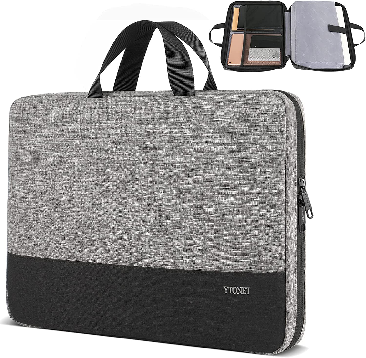 Waterproof 14 Inch Laptop Sleeve Case - Shockproof Protective Cover for MacBook, HP, Lenovo, Dell, Asus, Acer & Chromebook - Lightweight Carrying Bag for Work, School & Travel (Grey)
