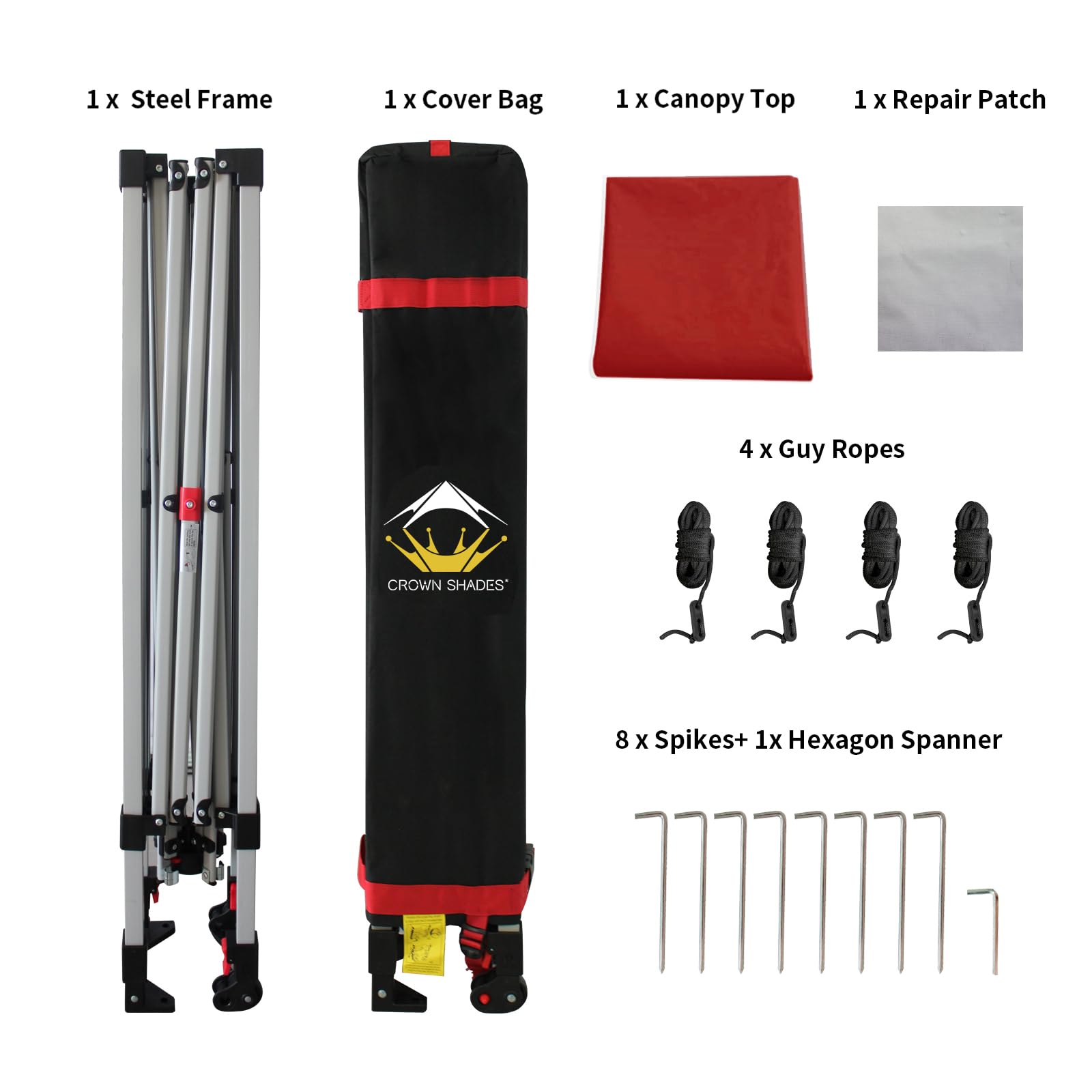 8x8 Pop Up Canopy Tent - Instant Beach Shade with One Push Setup | Portable Outdoor Gazebo for Camping, Backyard Parties & Picnics | Includes STO-N-Go Carry Bag & Silver Coated UV Protection Top (Red)
