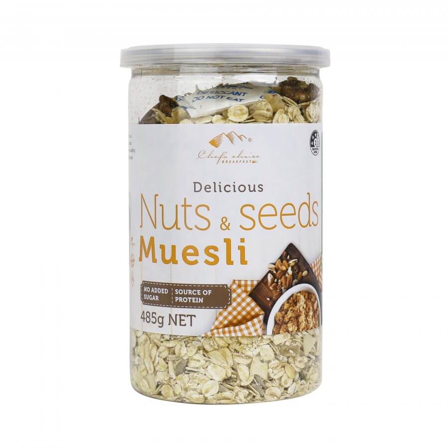 Chef's Choice Premium Nuts and Seeds Muesli - Healthy Breakfast Cereal with Almonds, Walnuts & Dried Fruits | Perfect for Vegan, Keto & Gluten-Free Diets | Great for Breakfast Bowls, Yogurt Topping & Snacking