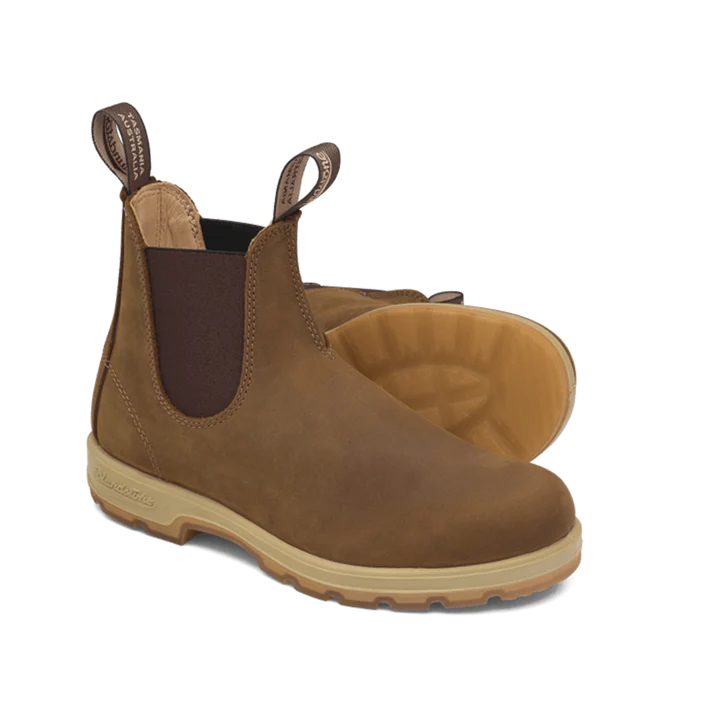 Blundstone 1320 Classic Chelsea Boots - Saddle Brown Leather with Gum Sole for Men & Women | Comfortable Slip-On Boots for Work, Hiking & Everyday Wear