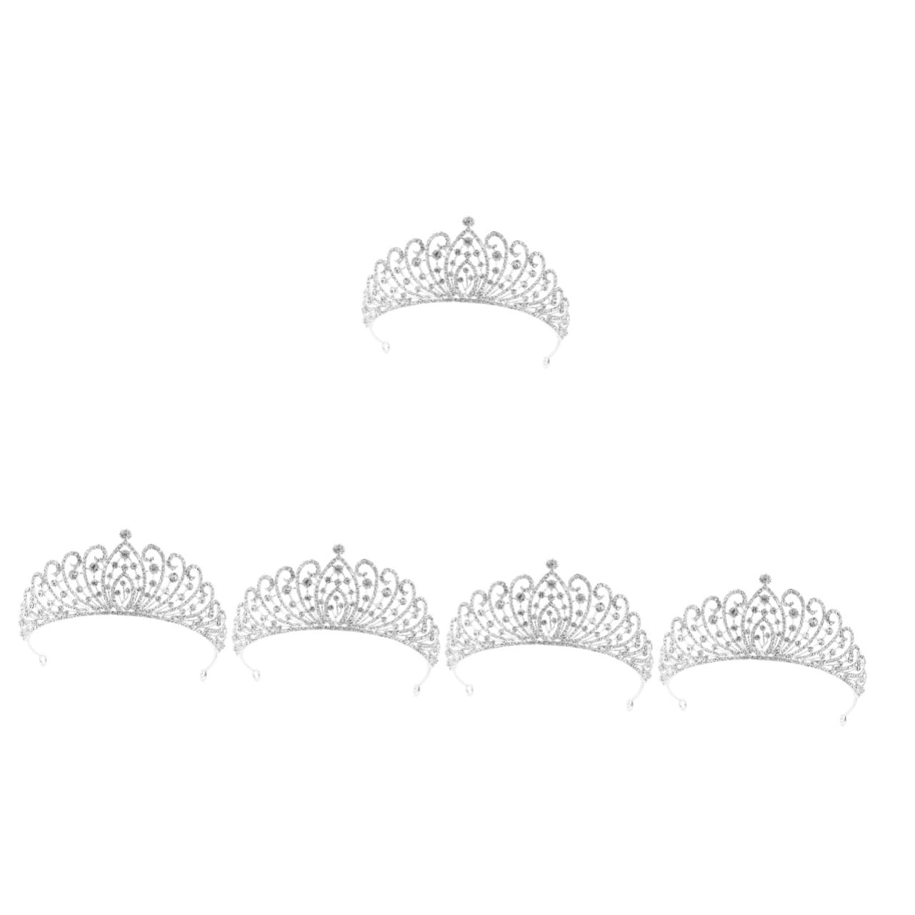 FOMIYES 5-Piece Rhinestone Wedding Tiara Set - Alloy Bridal Crown Headband & Hair Gems for Women - Perfect for Bridal Showers, Bachelorette Parties & Wedding Ceremonies