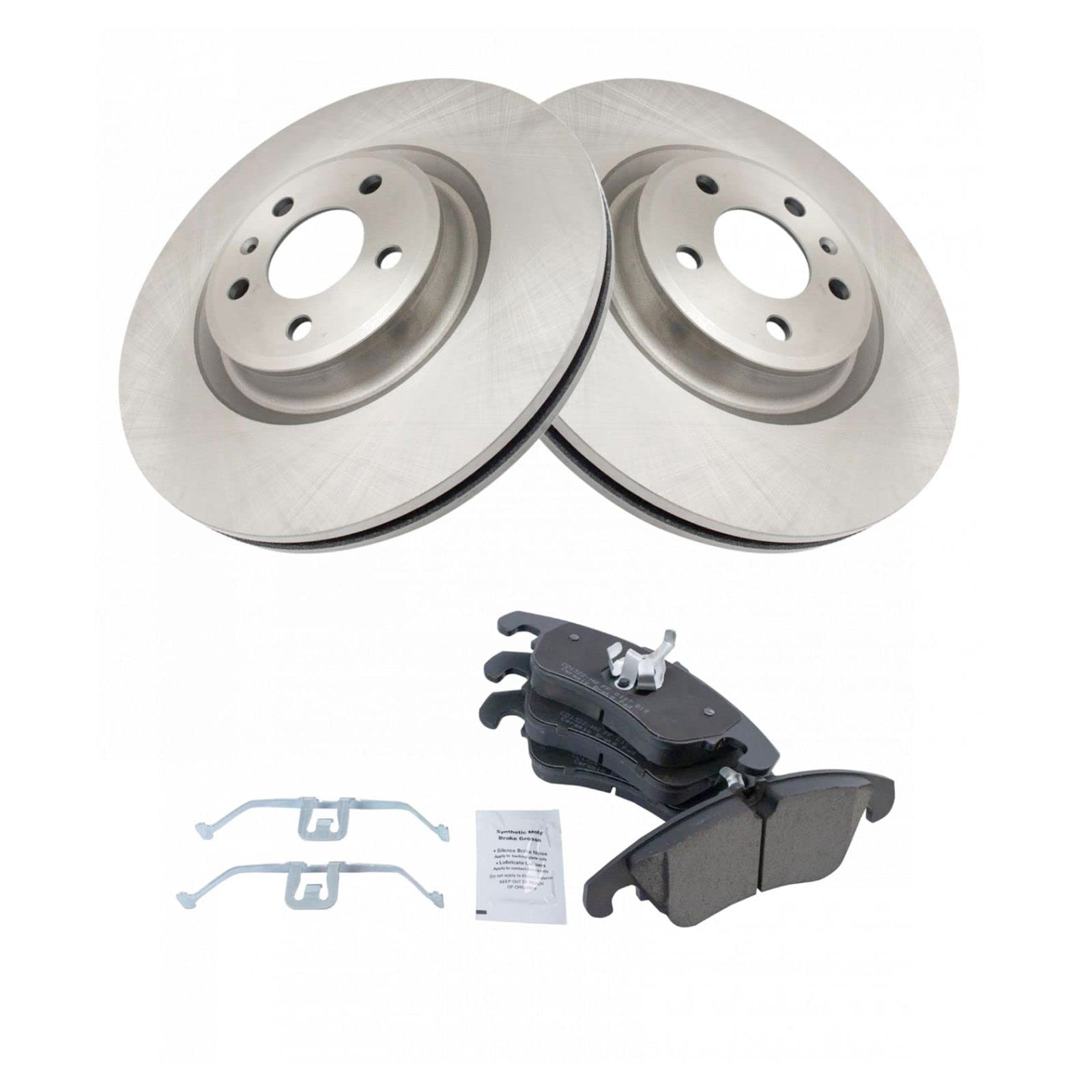 High Performance Ceramic Front Brake Pads & Vented Rotors Kit - Compatible with 2014-2015 Audi A6/A6 Quattro/A7 Quattro, 2012-2016 S4, 2012-2017 S5 - Perfect for Daily Driving & High-Speed Braking