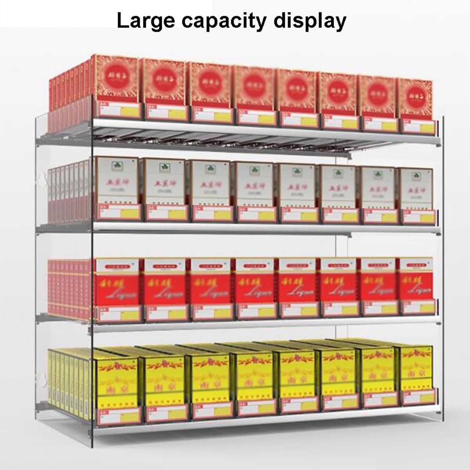 Automatic Cigarette Pusher Display Tray - Clear Wall Mounted/Countertop Retail Showcase for Store & Mall Cigarette Dealers (37x16x21.5cm) - Perfect for Convenience Stores, Gas Stations & Tobacco Shops