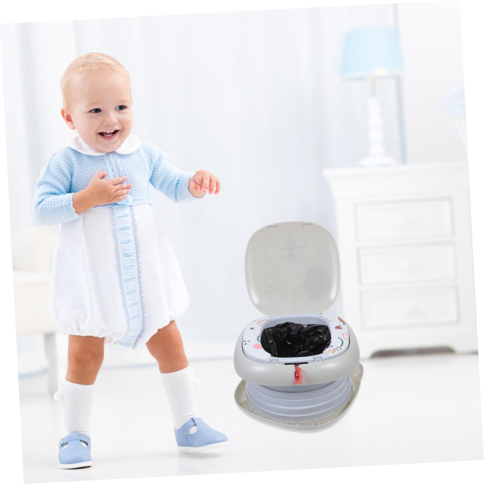 UPKOCH 2 Pack Portable Kids Travel Potty - Foldable Child Toilet Seat with Carry Handle for Toddlers, Camping, Road Trips & Outdoor Activities