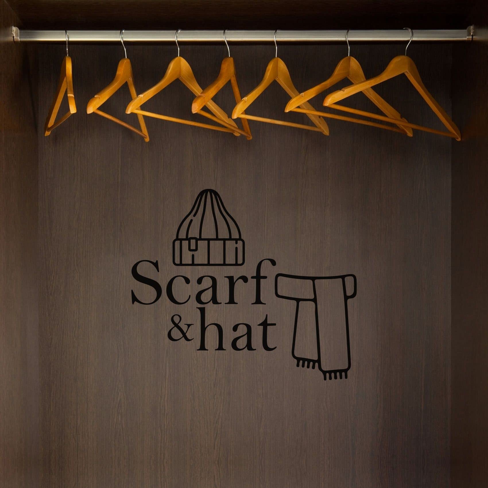 Scarf & Hat Organizer - 8x20 Inch Vinyl Wall Decal for Closet Storage, Wardrobe & Dressing Room - Perfect for Home Organization & Stylish Decor