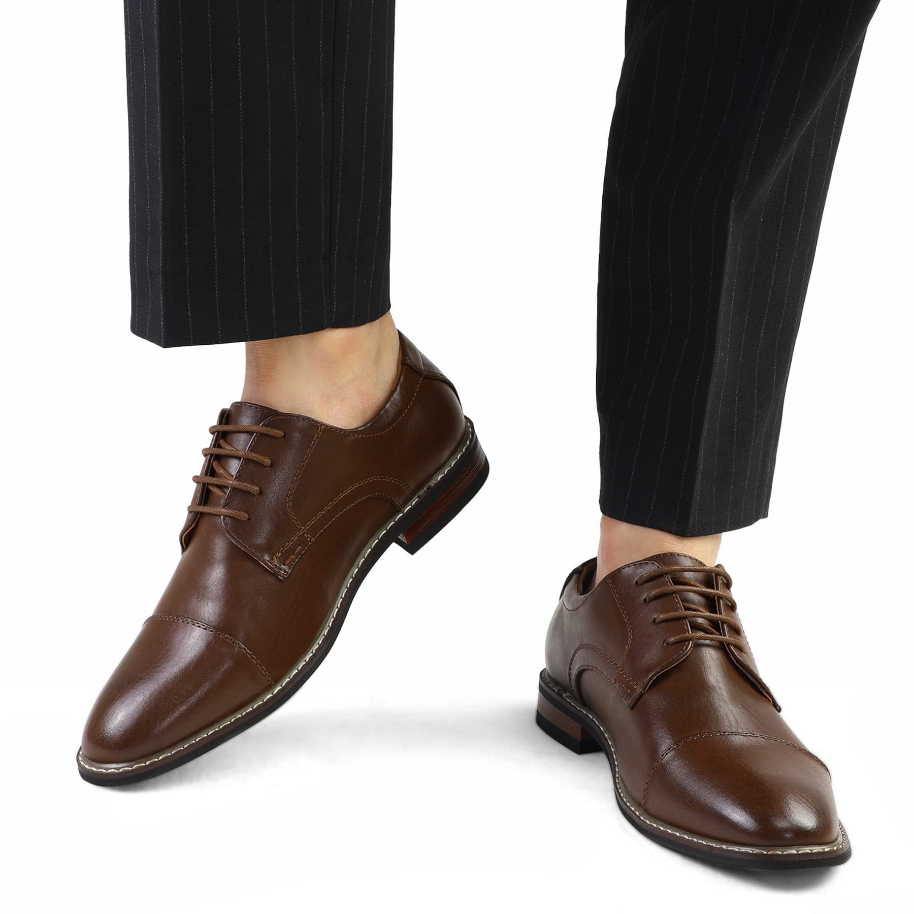 Men's Dress Shoes Formal Business Classic Lace Up Wingtip Oxford Shoes - Premium Leather Business Attire for Office, Wedding & Special Occasions