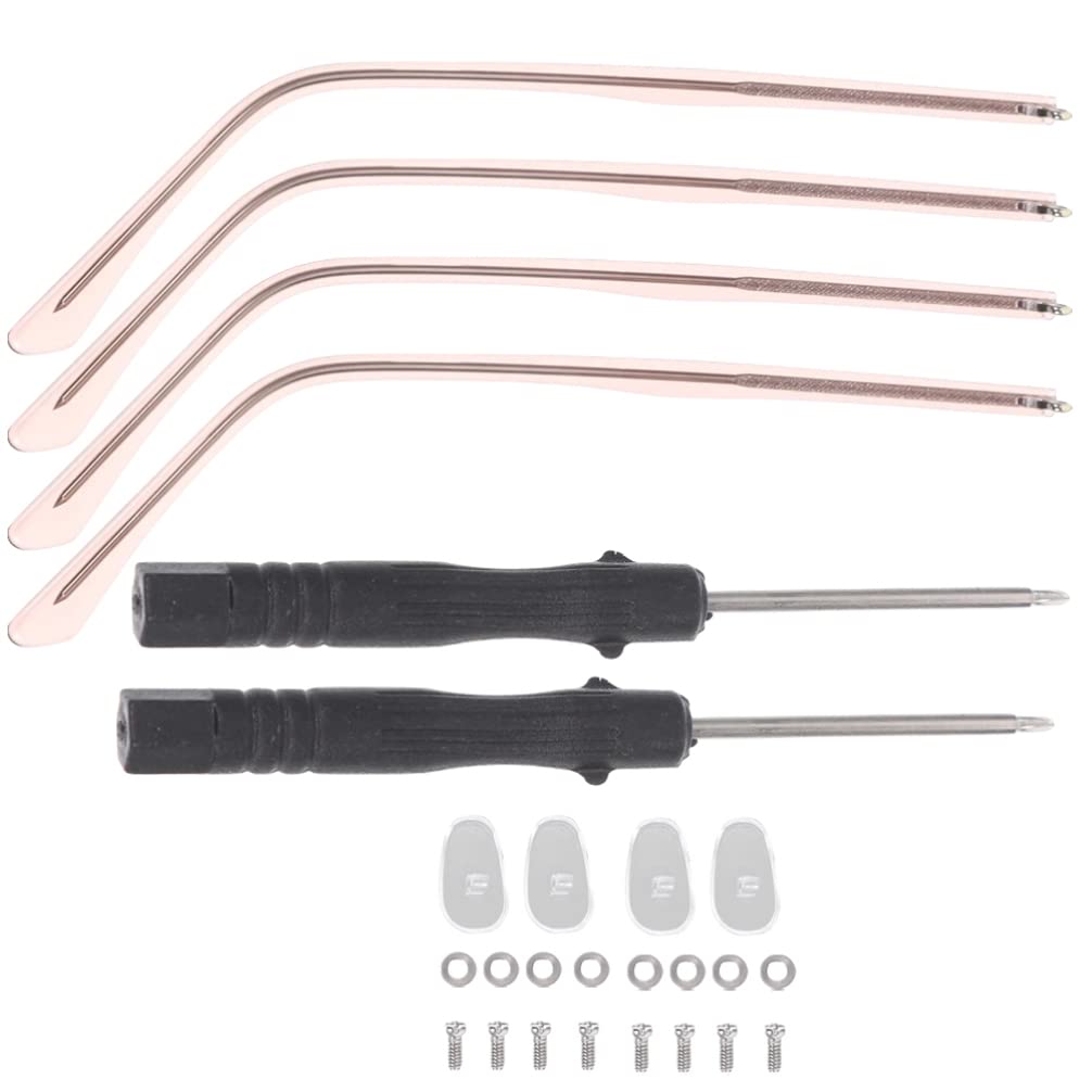 Operitacx 2-Pack Eyeglass Repair Kit - Replacement Glasses Arms, Nose Pads & Metal Frames for Men & Women - Fix Broken Sunglasses & Eyewear at Home or Office