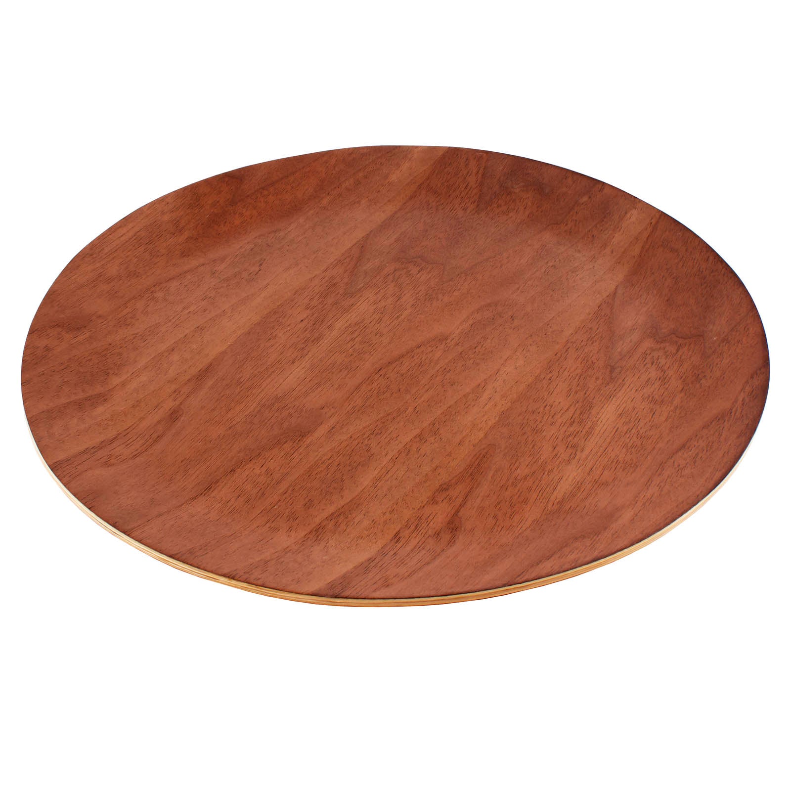 BarConic® 13 Inch Round Wood Serving Tray - Natural Walnut for Coffee Table, Dining, and Home Decor | Rustic Wooden Centerpiece for Living Room, Kitchen, and Party Serving
