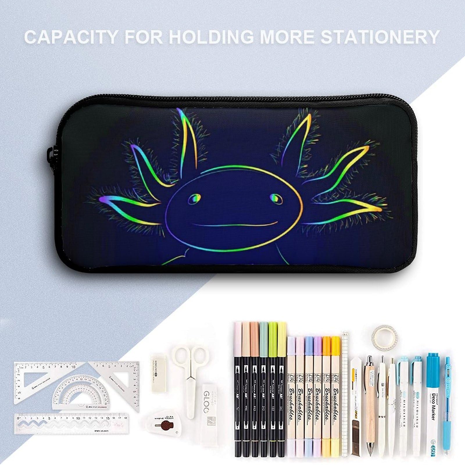 Axolotl Backpack for Boys & Teens - 17 Inch School Backpack with Lunch Bag & Pen Case Set - Durable Bookbag for Travel, College, Hiking & Daily Use