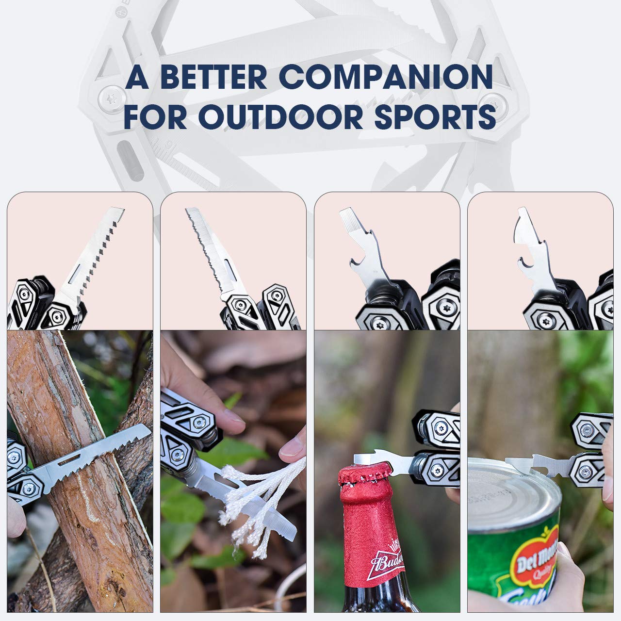 BIBURY 21-in-1 Multitool Pliers - 420 Stainless Steel Multi-Purpose Pocket Knife & Survival Tool Kit for Camping, Hunting, Fishing, Hiking | Perfect Outdoor Gear & Gift for Men | Emergency, DIY Repairs, Adventure Essentials