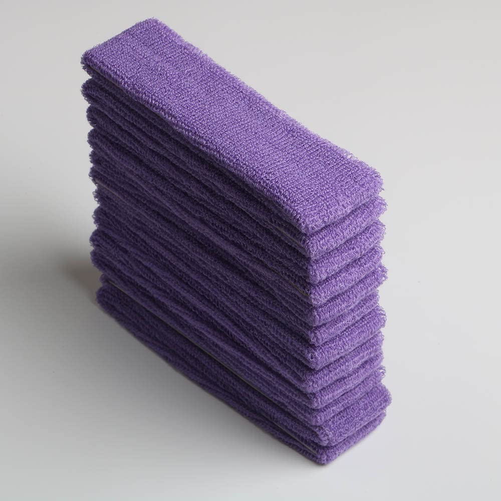 12 Pack Cotton Sweatband Headbands - Stretchy Elastic Terry Cloth Sports Head Wraps for Yoga, Workout, Fitness & Basketball - Perfect for Gym, Running, Tennis & Outdoor Activities
