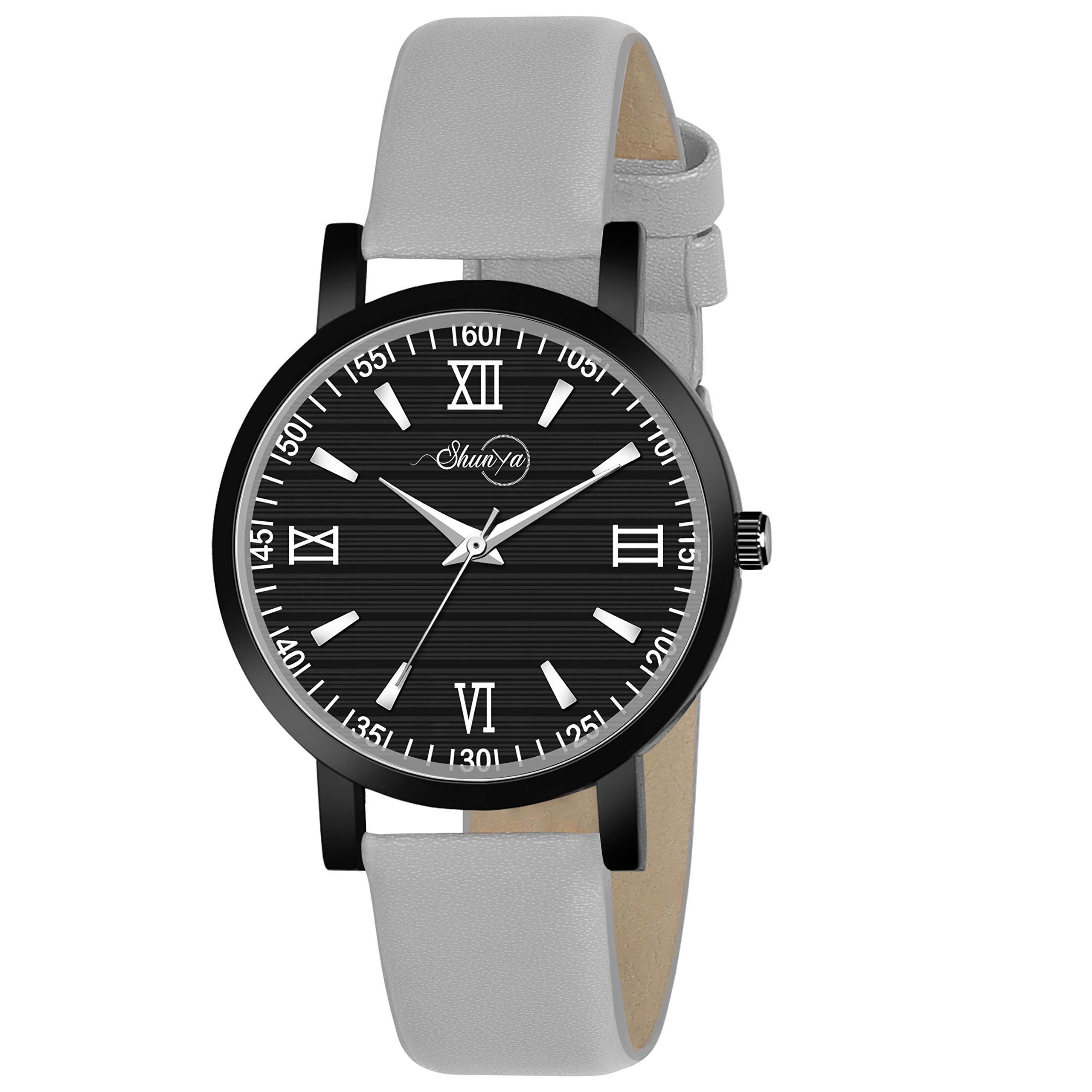 Shunya SH-617 Women's Fashion Watch - Black Roman Dial Analog Watch with Genuine Leather Strap | Stylish Ethnic Design for Everyday Wear, Office & Special Occasions