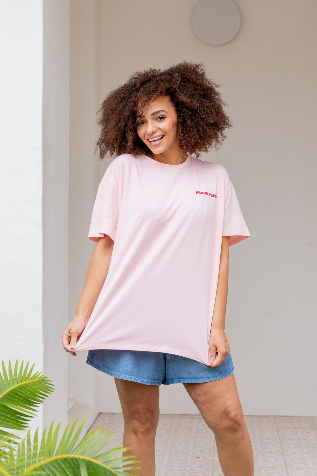 Good Vibes Tee in Pink - Soft Cotton Women's T-Shirt for Casual Wear, Street Style & Everyday Comfort