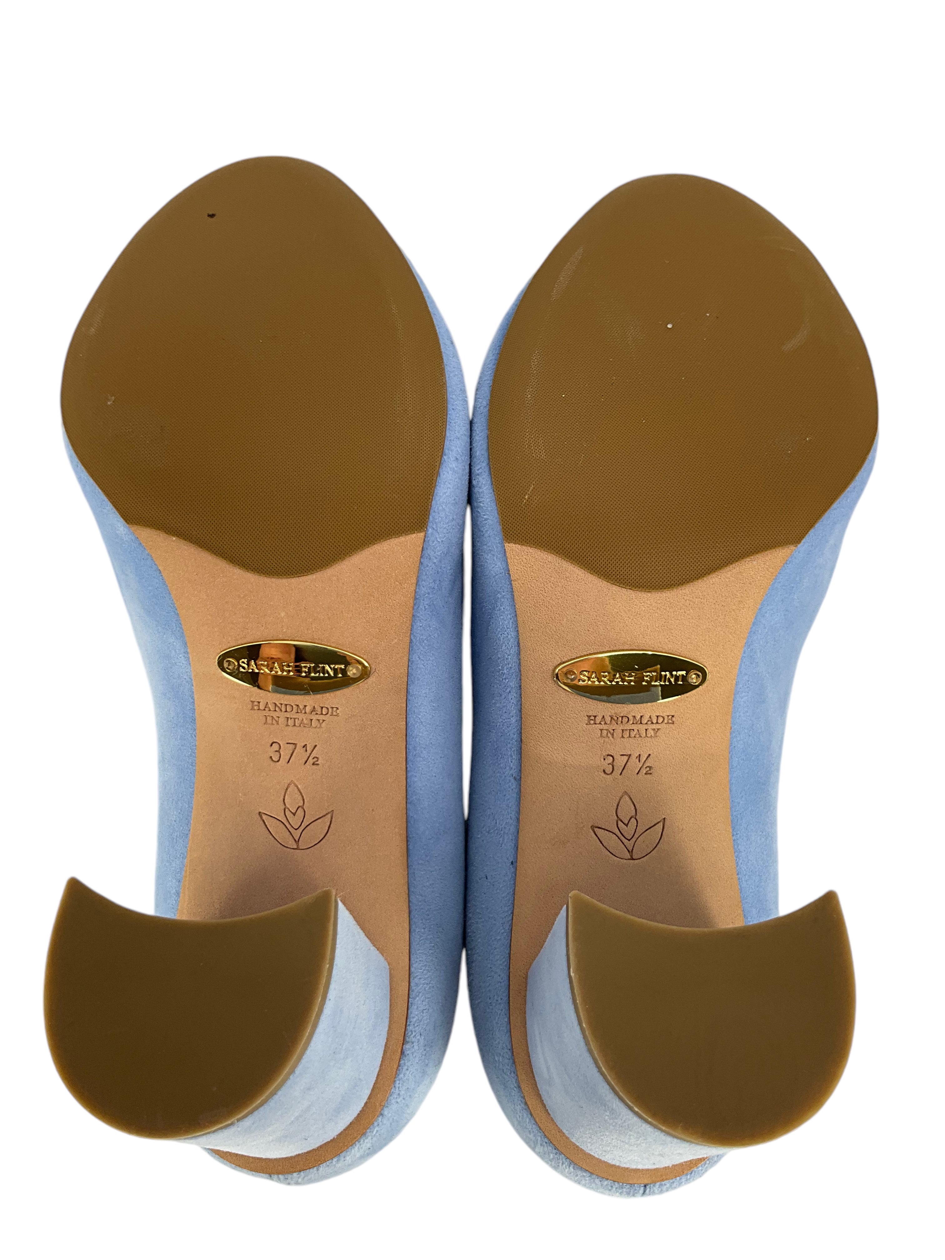 SARAH FLINT Women's Perfect Round Toe Pump Heels - Size 7.5 US, 70mm Heel Height - New Luxury Dress Shoes for Office, Wedding & Evening Events