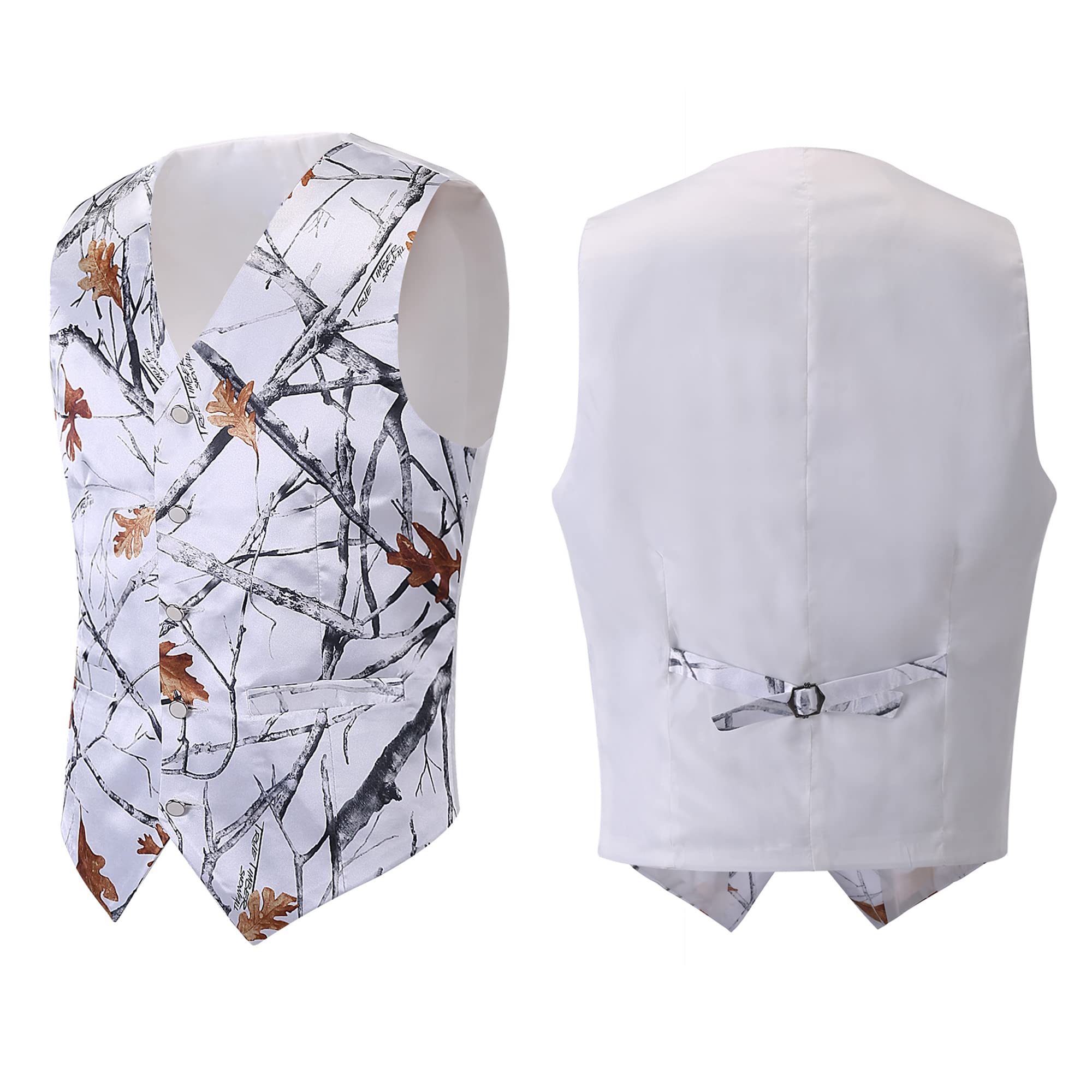 Allingentle Camouflage Men's Suit Vest - Hunting & Wedding Formal Outerwear for Men | Perfect for Outdoor Adventures & Special Occasions