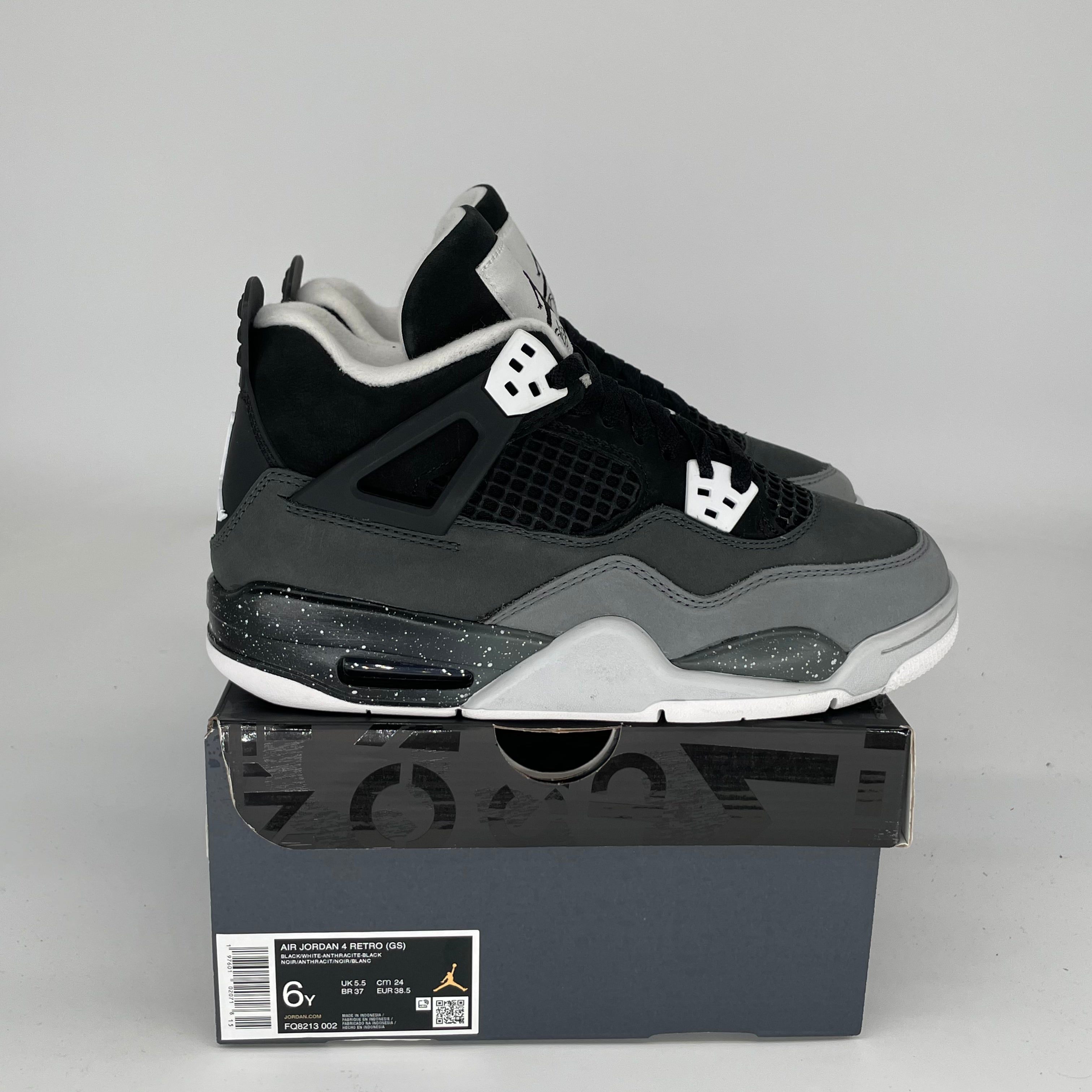 AIR JORDAN 4 FEAR Basketball Shoes - Size 6Y (FQ8213-002) - Retro Sneakers for Men & Women - Perfect for Streetwear, Sports & Casual Outfits