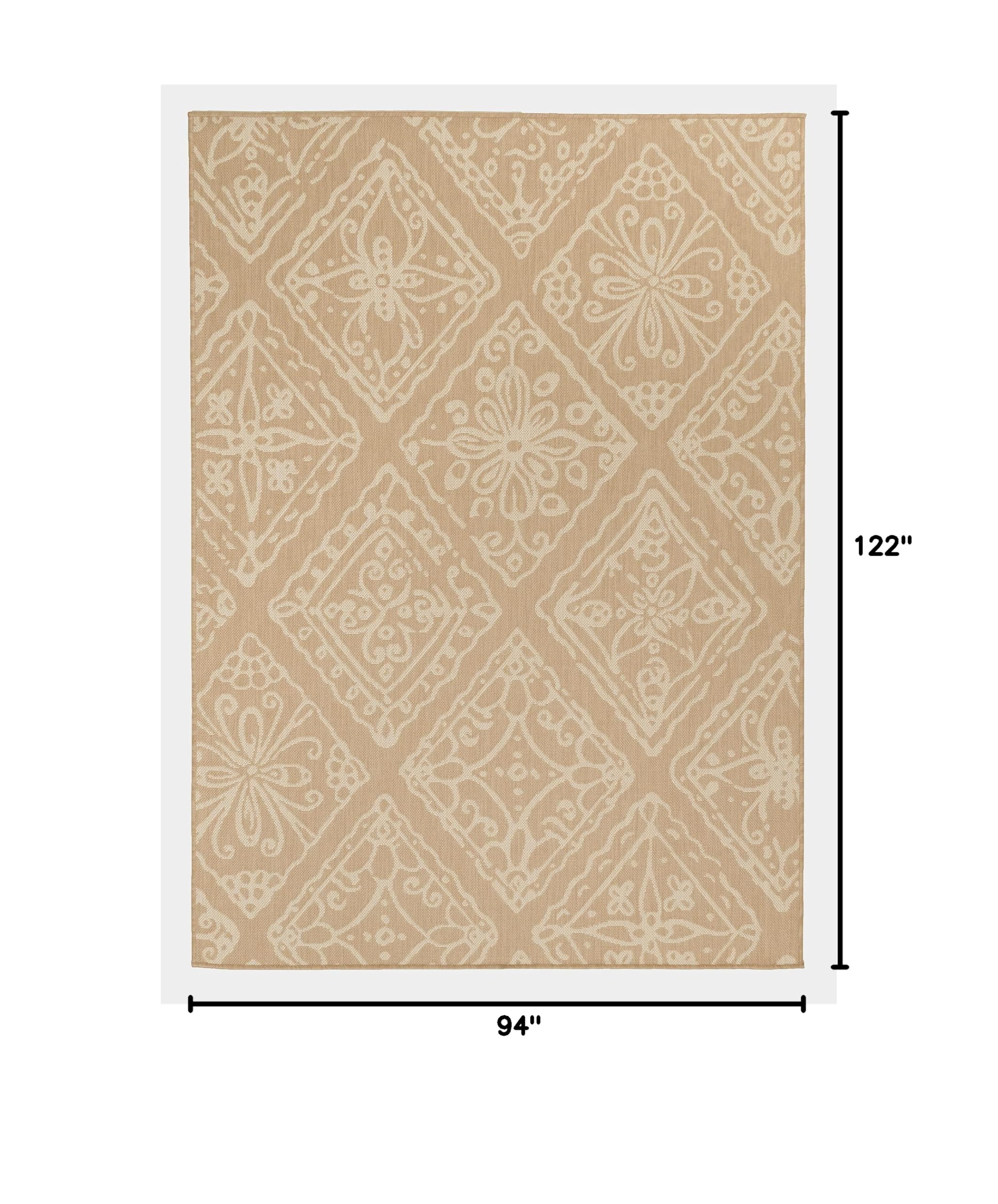 Premium Geometric Indoor/Outdoor Area Rug 7'10
