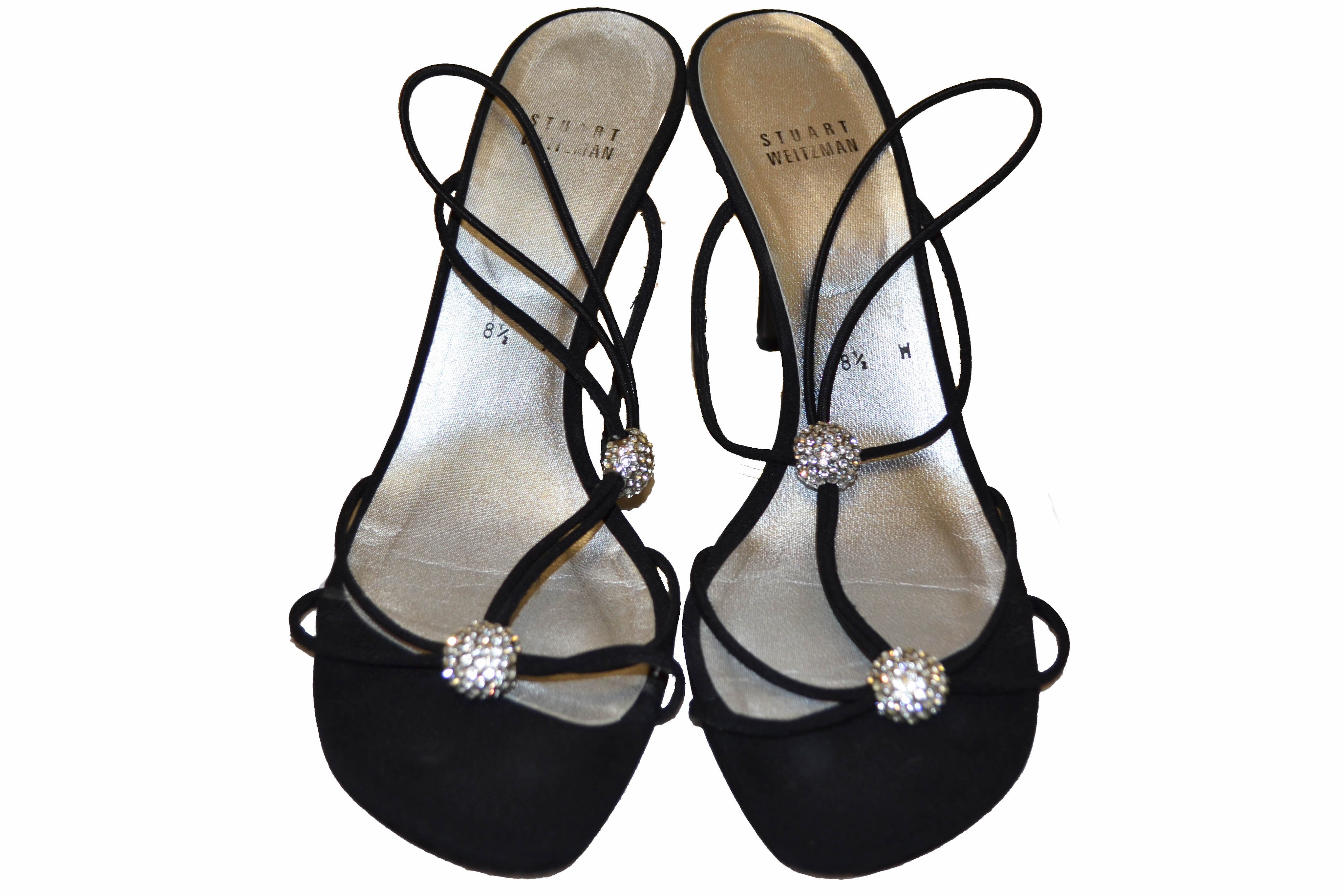 Authentic Stuart Weitzman Black Fabric Sandals Women's Size 8.5 | Comfortable Summer Casual Shoes for Beach, Vacation & Everyday Wear