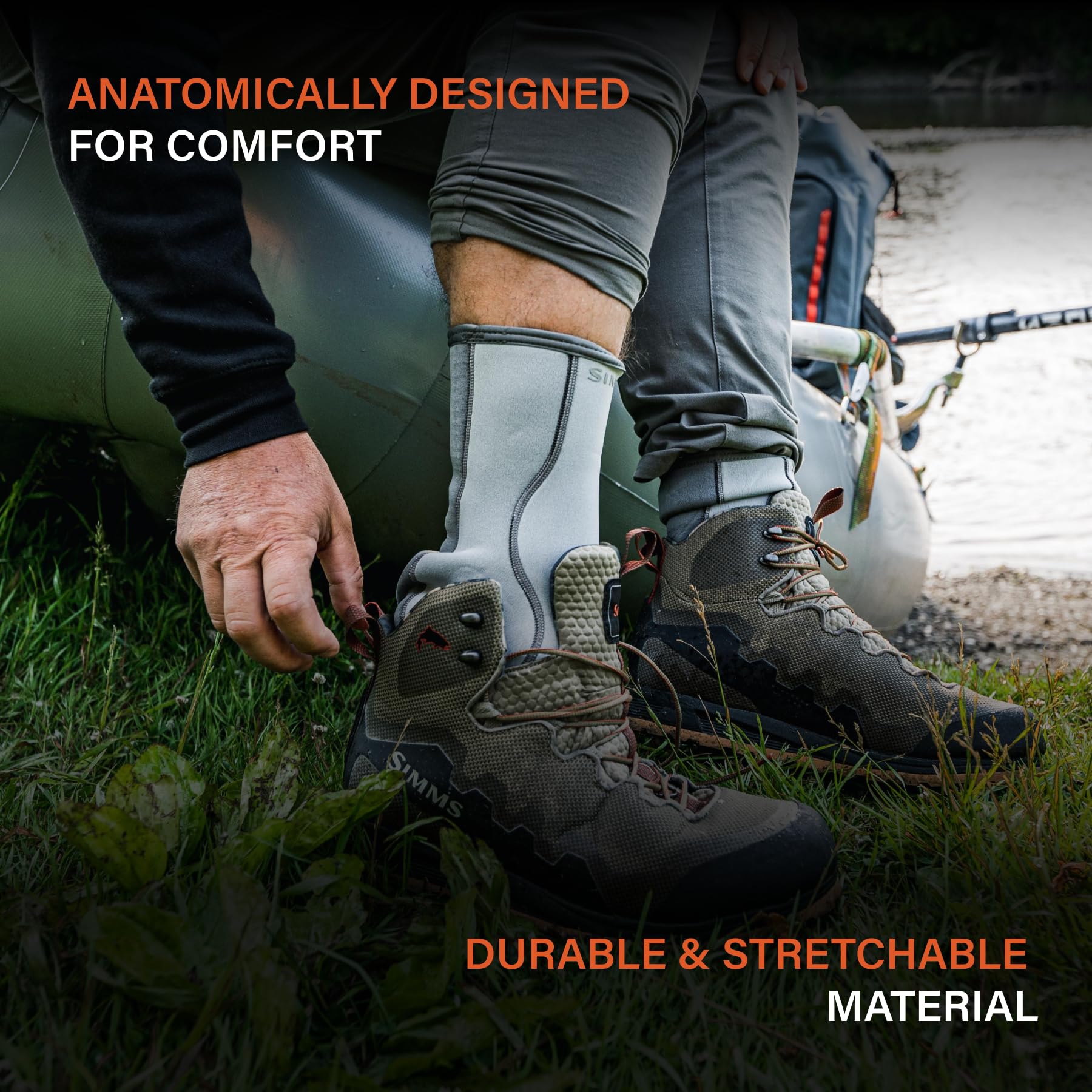 Simms Neoprene Wading Socks for Fly Fishing - Durable, Comfortable & Abrasion-Resistant Wet Wading Socks for Men & Women - Perfect for Cold Water Fishing, Kayaking & Outdoor Water Sports
