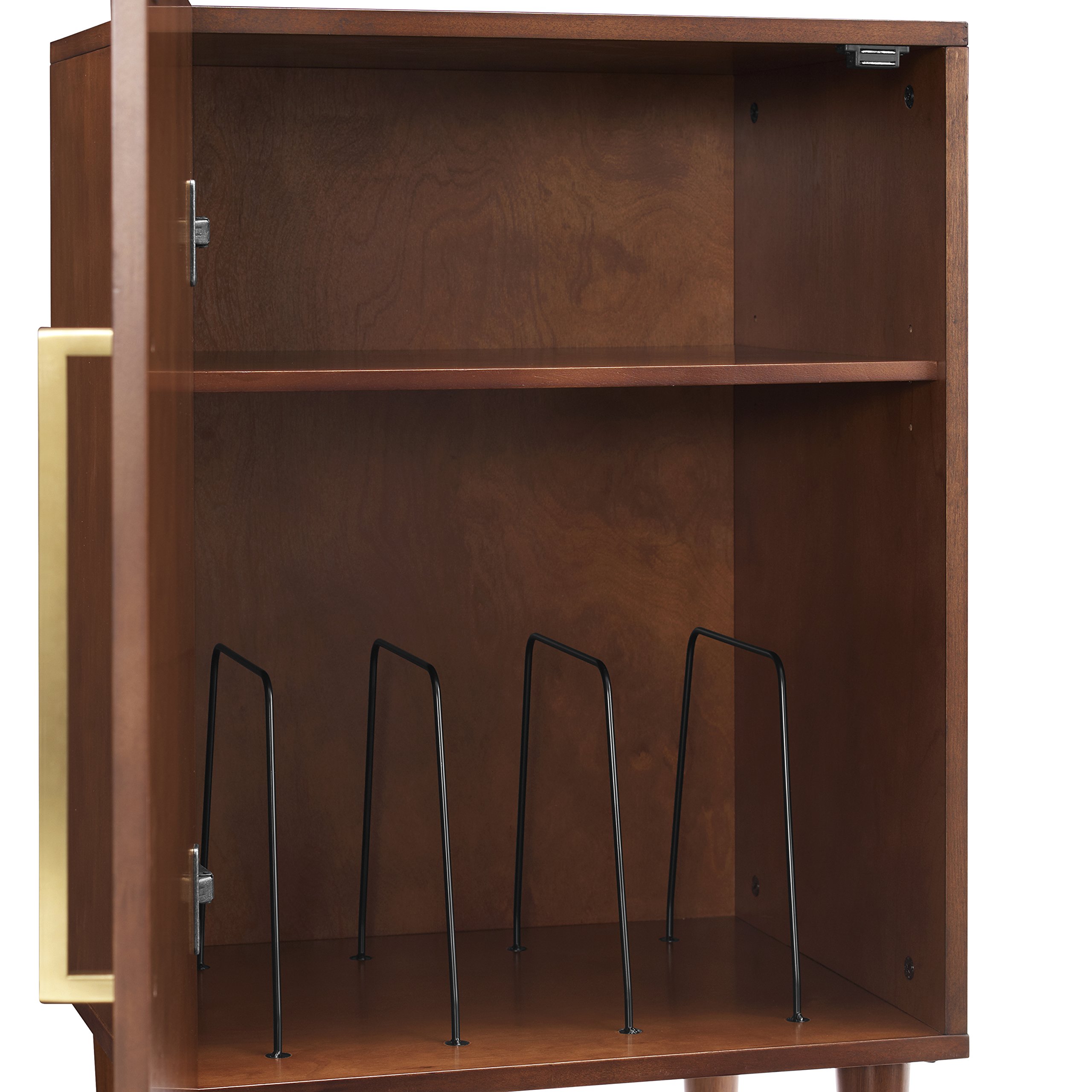 Crosley Everett Vinyl Record Player Stand with Storage - Mahogany Wood Media Console for Turntables & LP Collections | Perfect for Living Room, Home Theater & Music Room Decor