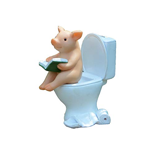 Toilet Reading Pig