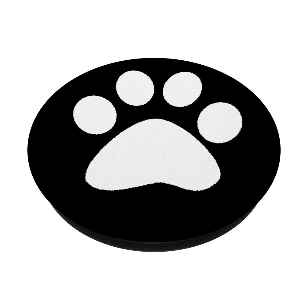 Cute Paw Print Dog PopSockets - Swappable PopGrip for Phone & Tablet (White/Black) - Perfect Gift for Dog Lovers, Pet Owners & Animal Enthusiasts - Use at Home, Office or On-the-Go