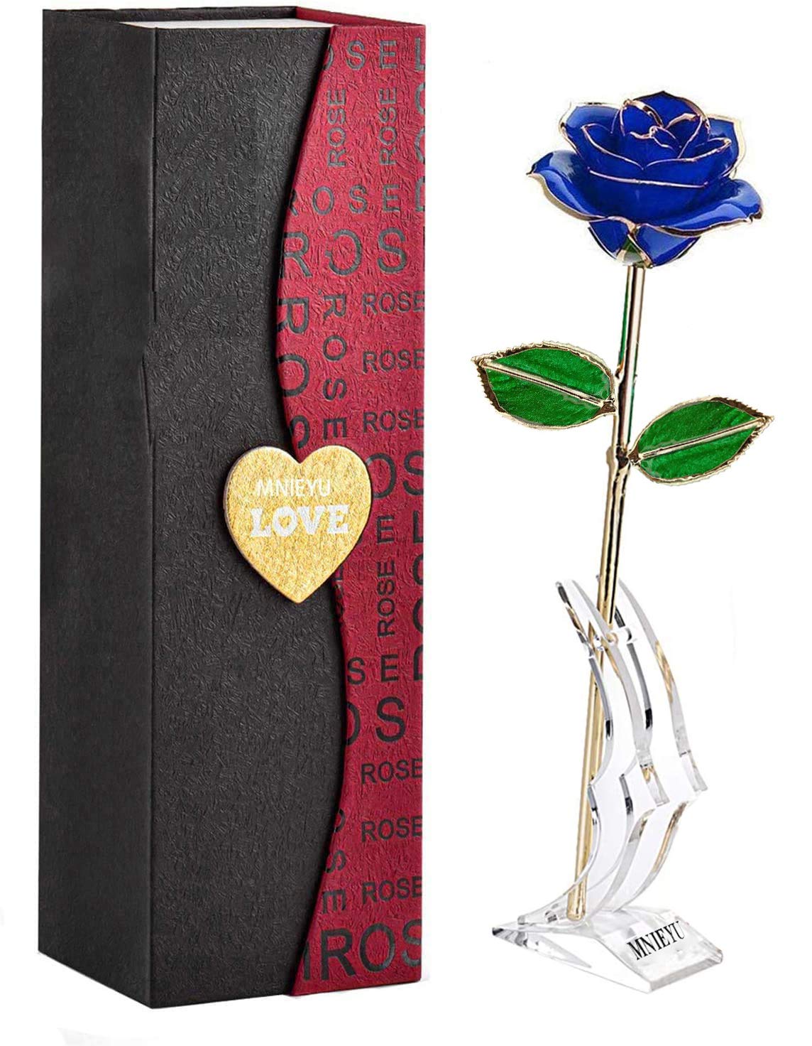 24K Gold Plated Preserved Rose in Glass Dome - Romantic Gift for Valentine's Day, Mother's Day, Anniversary & Birthday - Perfect Present for Her, Wife or Girlfriend - Home Decor & Keepsake for Special Occasions