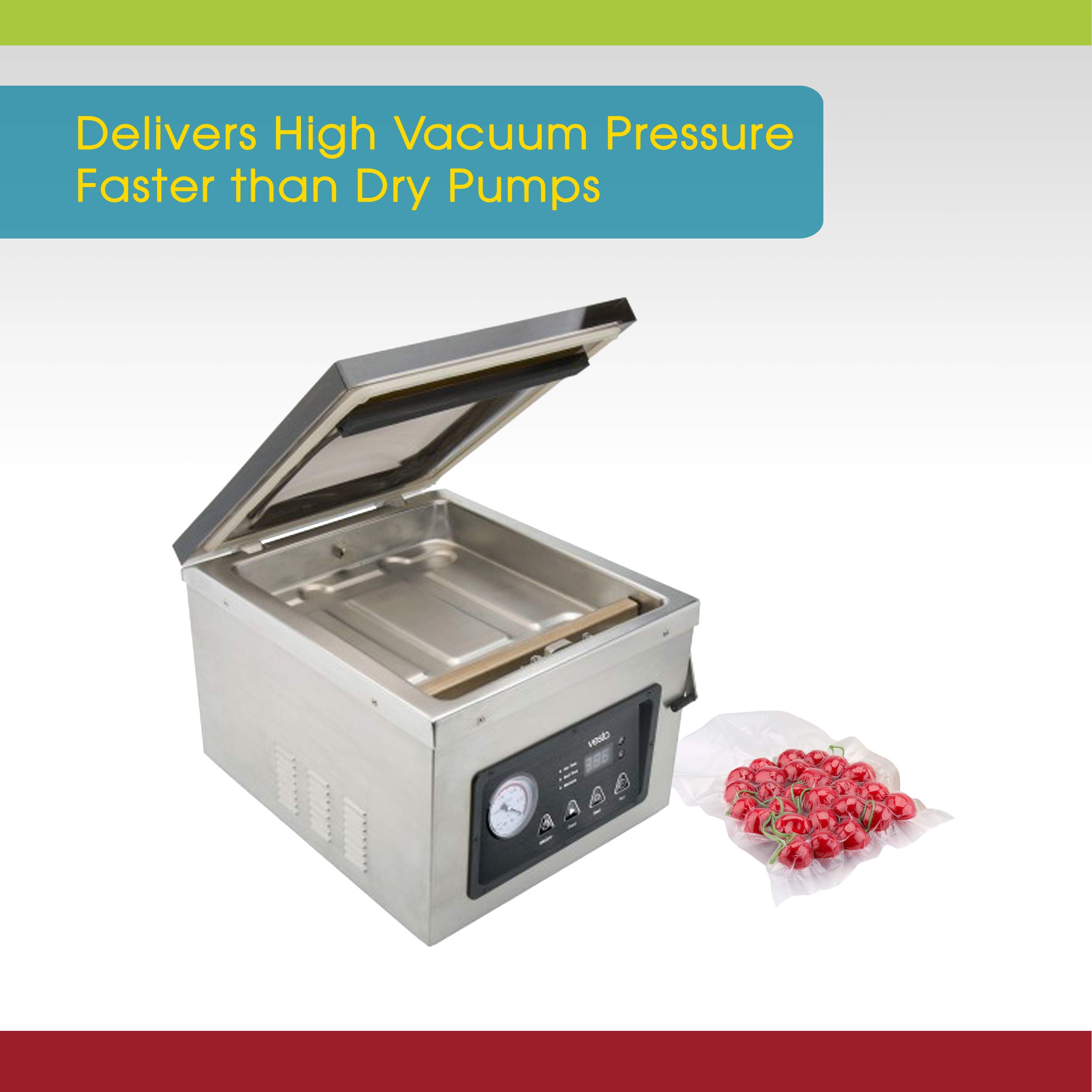 Vesta Precision C17V Chamber Vacuum Sealer - 950W High-Speed Oil Pump for Food Preservation | Extends Freshness for Sous Vide, Meal Prep & Commercial Kitchens | Ideal for Restaurants, Catering & Home Use