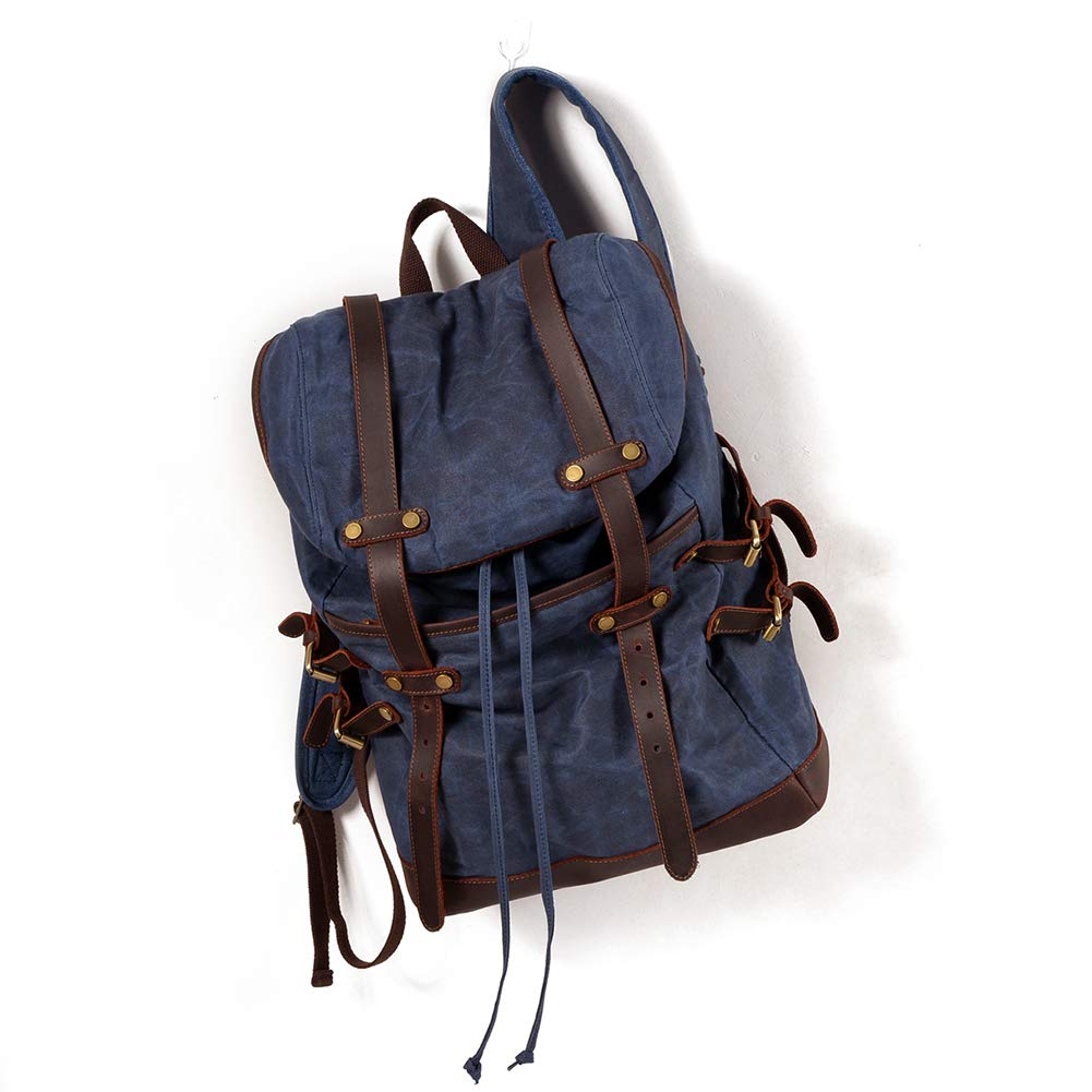 Vintage Waterproof Canvas Laptop Backpack - 17