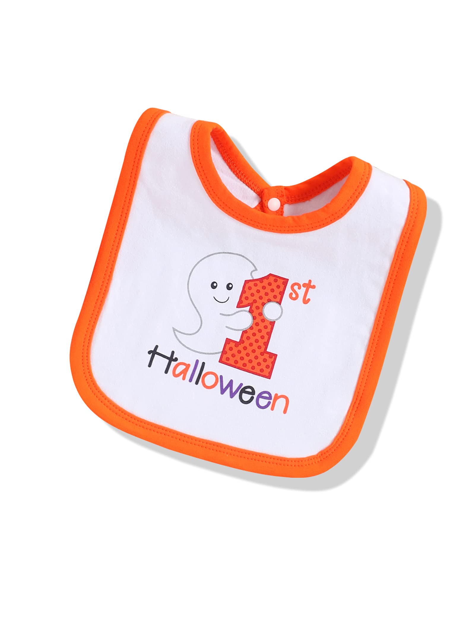 My First Halloween Baby Bibs for Boys & Girls - Drool Proof & Teething Friendly (Pumpkin Orange) - Perfect for Halloween Parties & Photo Shoots