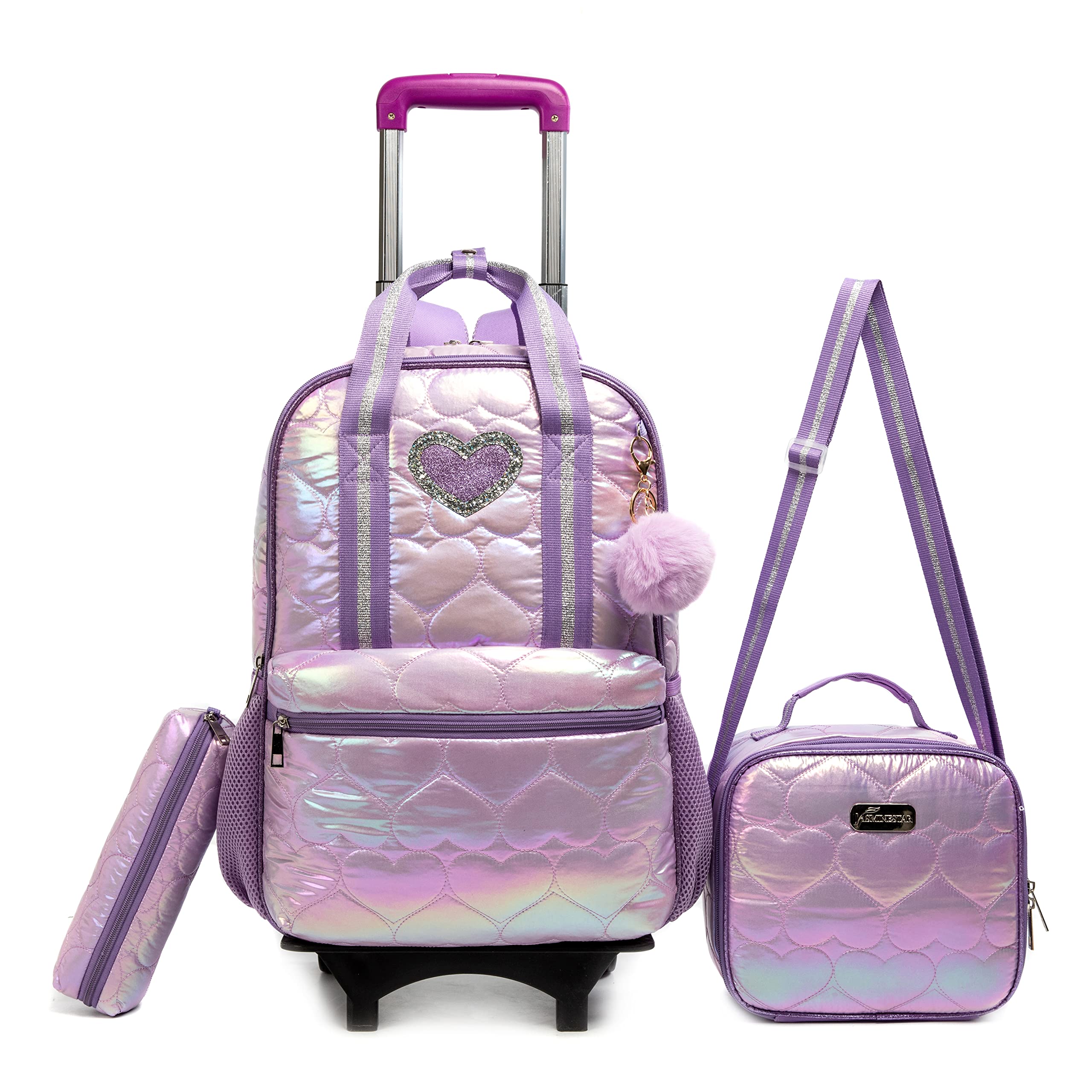 Rolling Backpack for Girls with Wheels - School & Travel Use