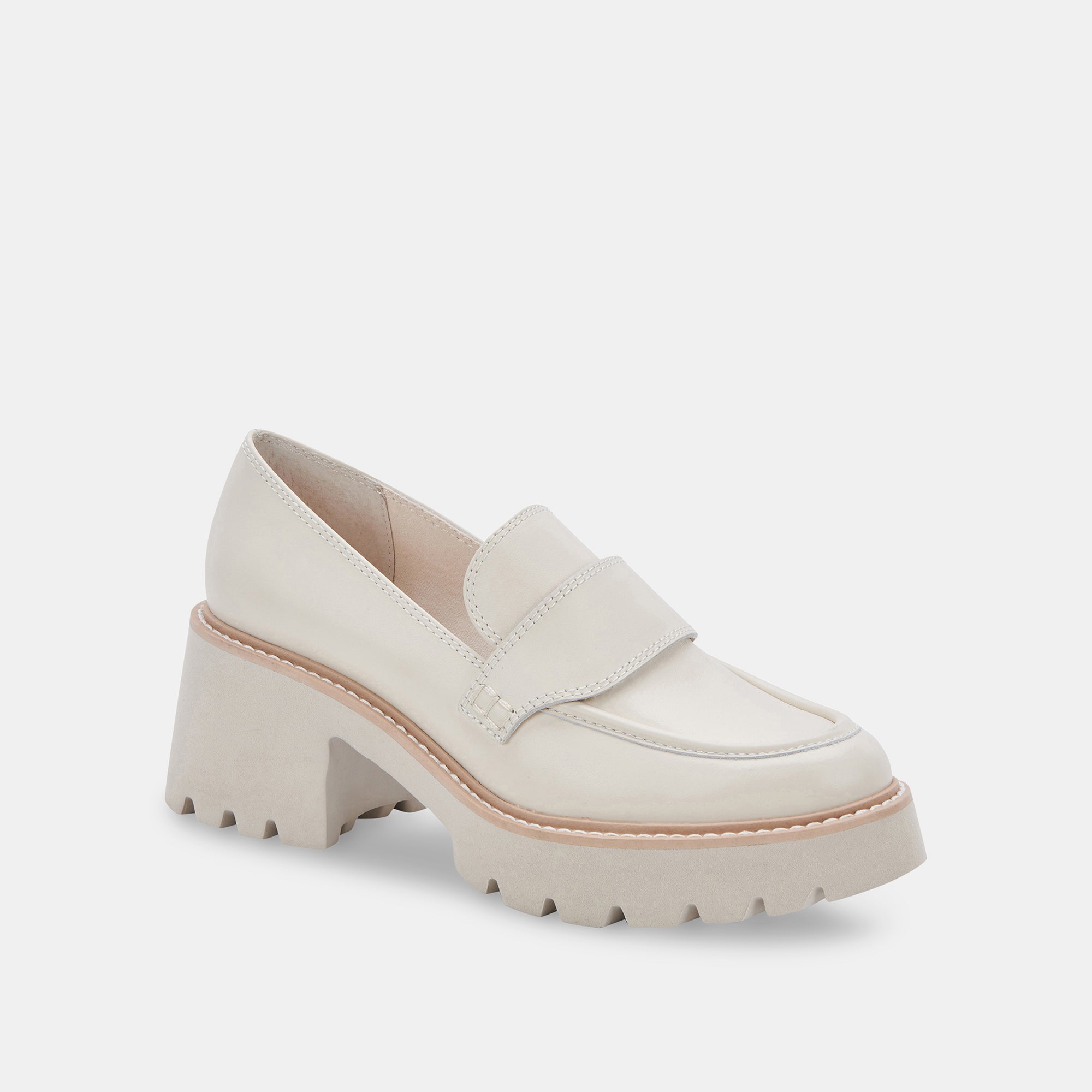 HALONA Ivory Leather Loafers for Women - Comfortable Slip-On Shoes for Casual & Office Wear - Stylish & Lightweight Walking Shoes for Everyday Use