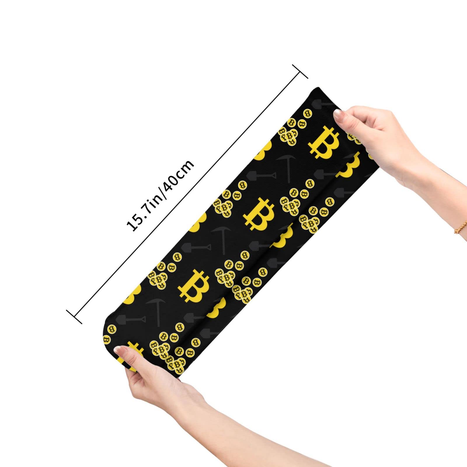 Bitcoin Crypto Socks for Men & Women - Breathable Non-Slip Quick-Dry Crew Socks (White, One Size) - Perfect for Trading, Gifts & Crypto Enthusiasts