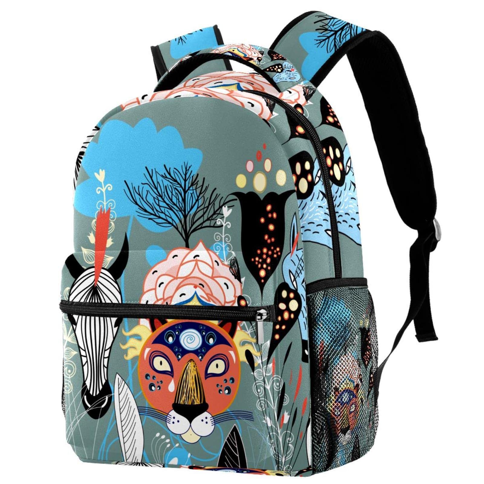 Kids Animal Print Laptop Backpack - Medium Size School Bag for Boys & Girls, Travel Backpack for Women & Men - Perfect for School, Work & Travel