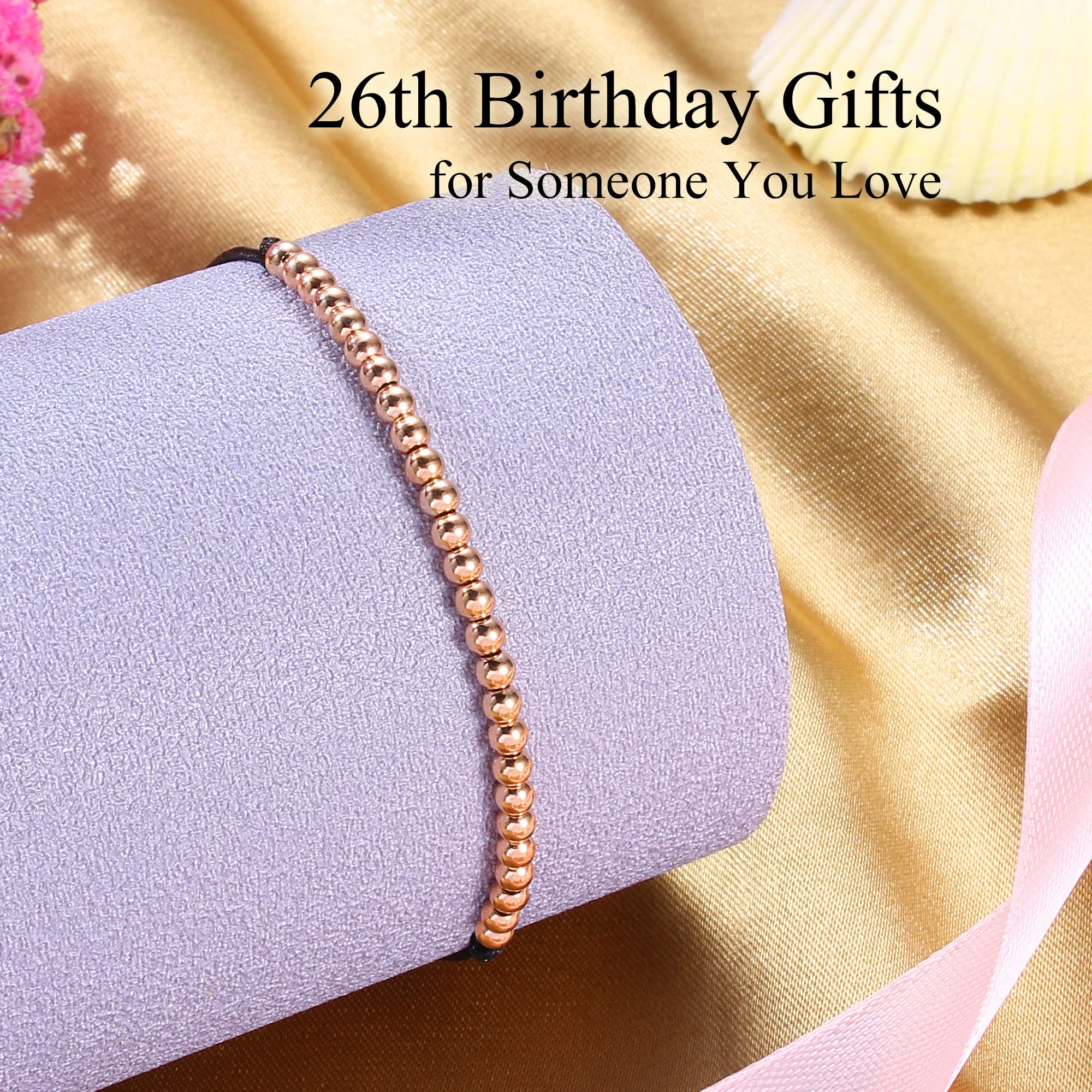 Adjustable Birthday Bracelets for Women & Teen Girls - Silver, Gold & Rose Gold Beaded Link Bracelet - Thoughtful Gifts for Daughter, Girlfriend, Wife, Sister & Best Friend - Perfect for Birthdays, Christmas & Special Occasions - Jewelry for Everyday Wear, Parties & Celebrations (14th to 35th Birthday Gifts)