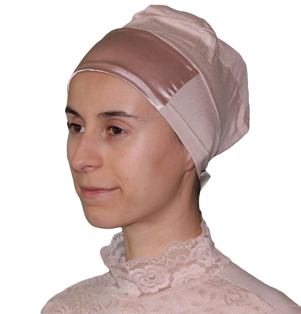 Aker Satin Bonnet Underscarf - Light Beige | Silk-Like Hair Protection for Sleep & Hijab | Prevents Frizz & Breakout