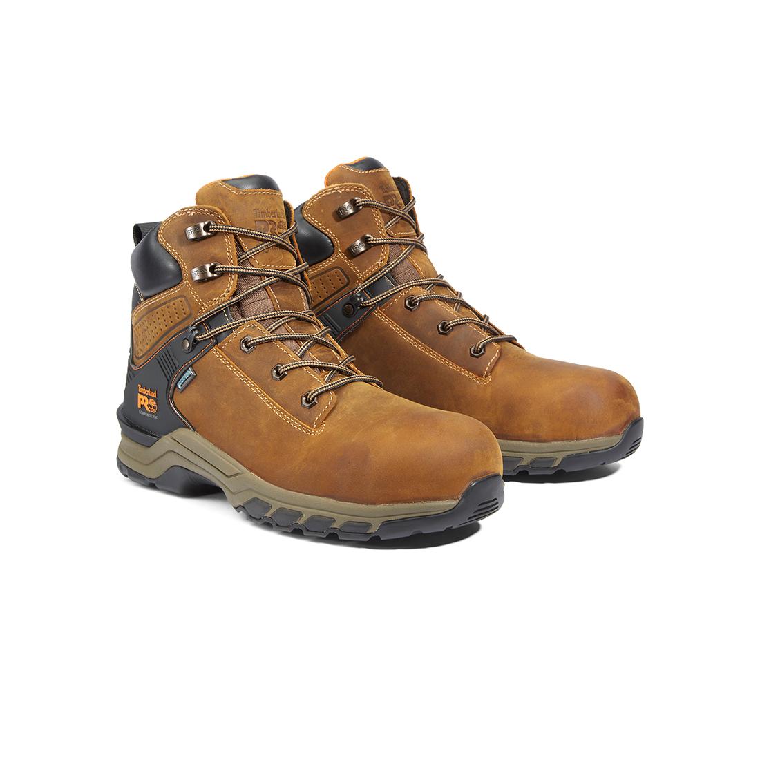 Hypercharge 6 Inch Waterproof Nano Toe Work Boots for Men - Slip Resistant Safety Shoes with Electrical Hazard Protection - Ideal for Construction, Warehouse & Outdoor Work (Brown)