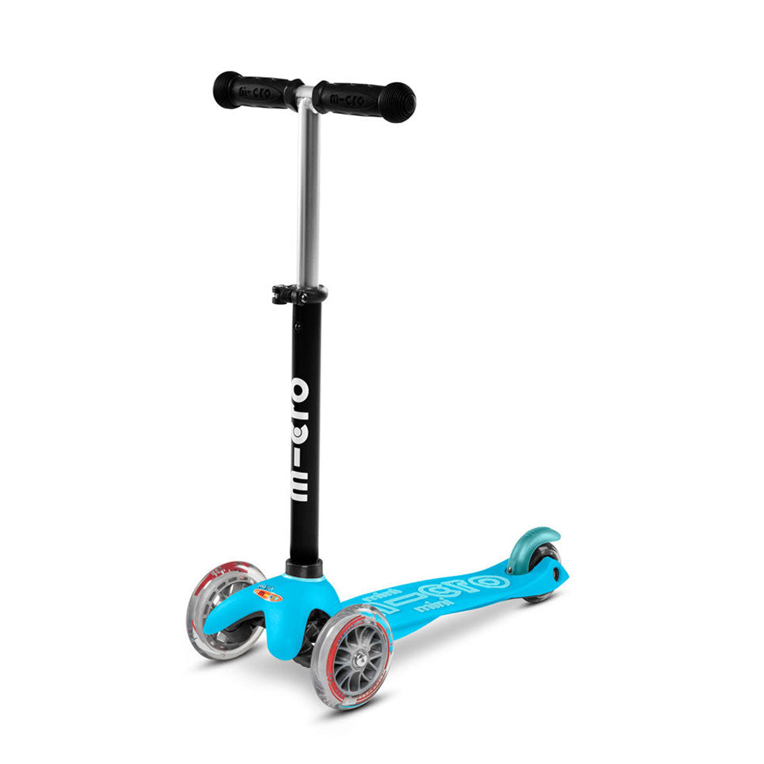 Micro Mini 2Go Deluxe Plus 3 Wheel Scooter for Kids - Lightweight Folding Kick Scooter with Adjustable Handlebar, Blue - Perfect for Commuting, School & Outdoor Play