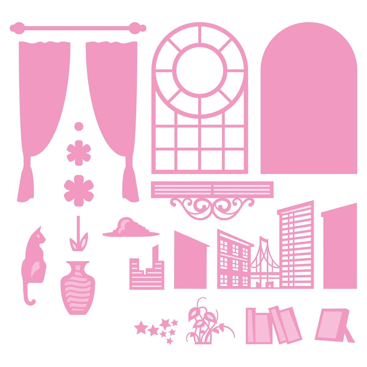 Wonderful Windows Downtown View Die Set 5389e - Perfect for Scrapbooking, Card Making, and DIY Home Decor Projects