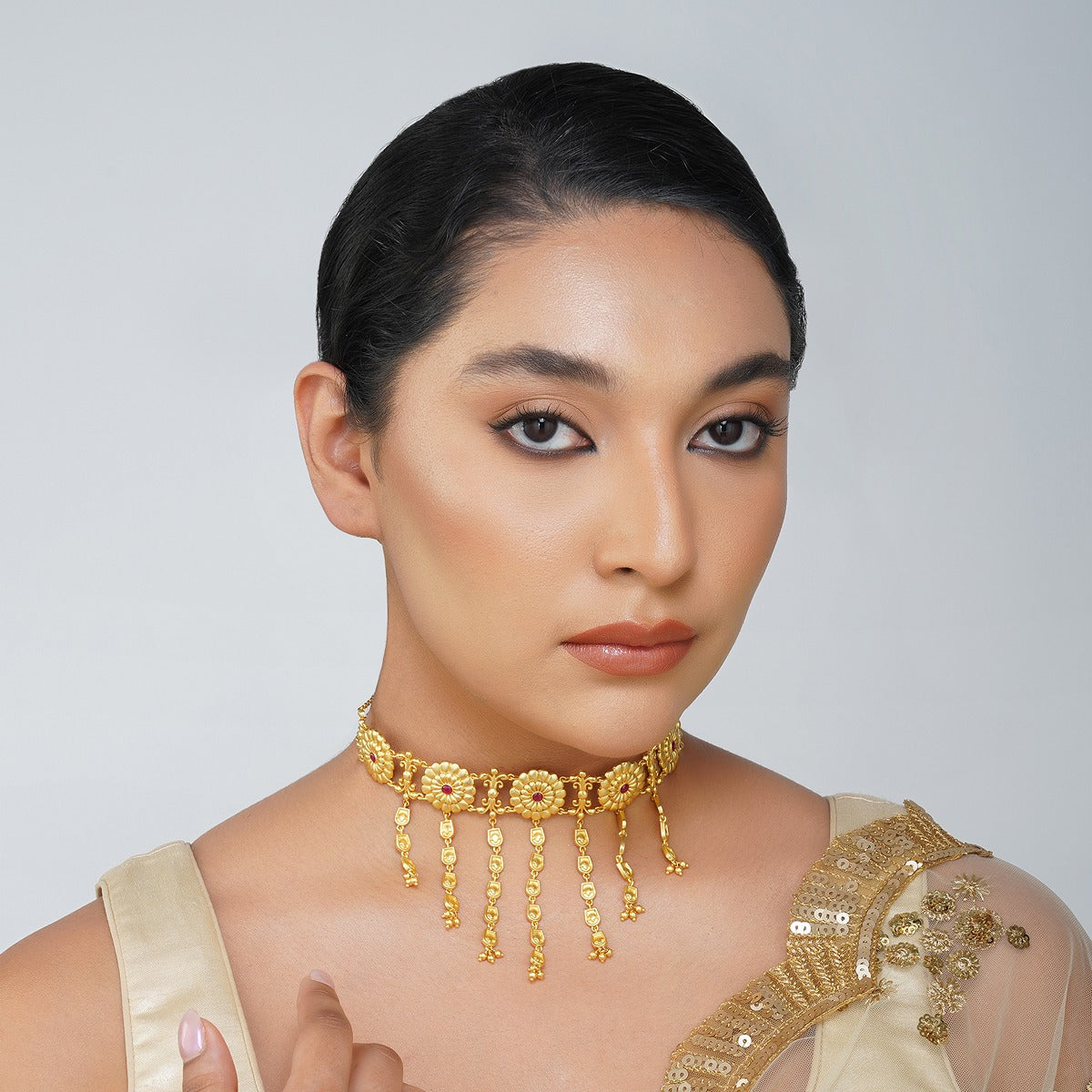 Floral Charm Jewelry Set - Choker Necklace & Stud Earrings Gift for Women | Perfect for Birthday, Anniversary, Valentine's Day & Special Occasions